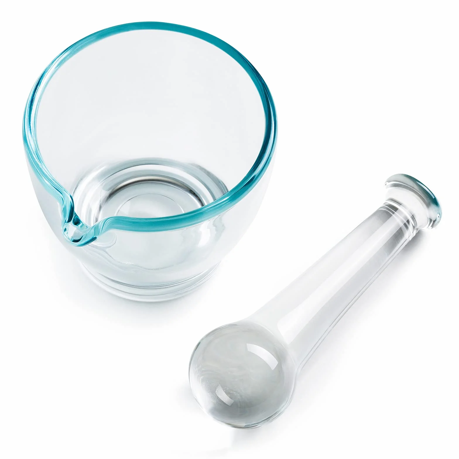 Ultrassist Mortero de vidrio y mortero tazón, amoladora de medicamentos y mezclador para laboratorio de farmacia o ciencia (4 oz)