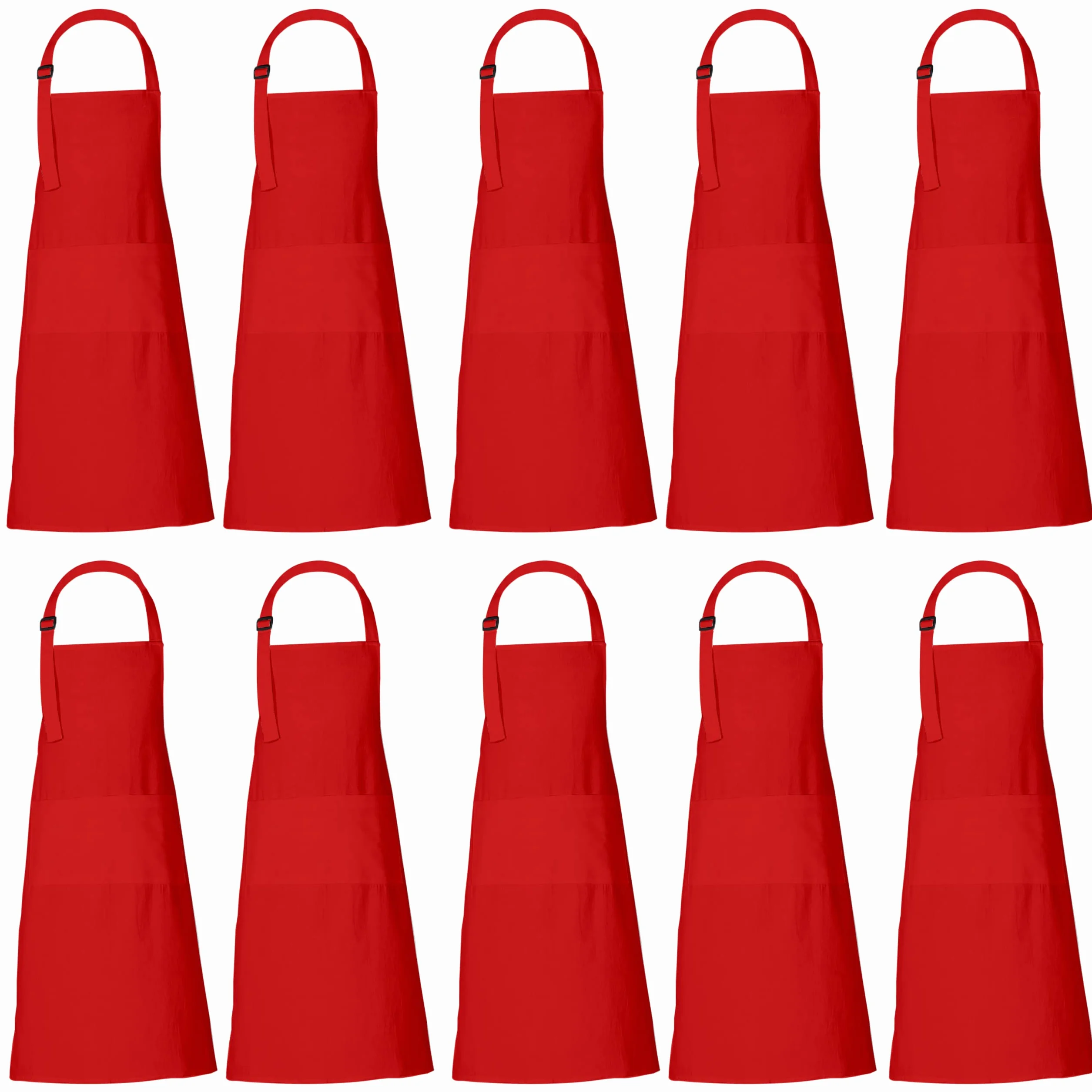 RAJRANG BRINGING RAJASTHAN TO YOU Solid Cotton Kitchen Apron with 3 Pockets for Men and Women 88x69cm