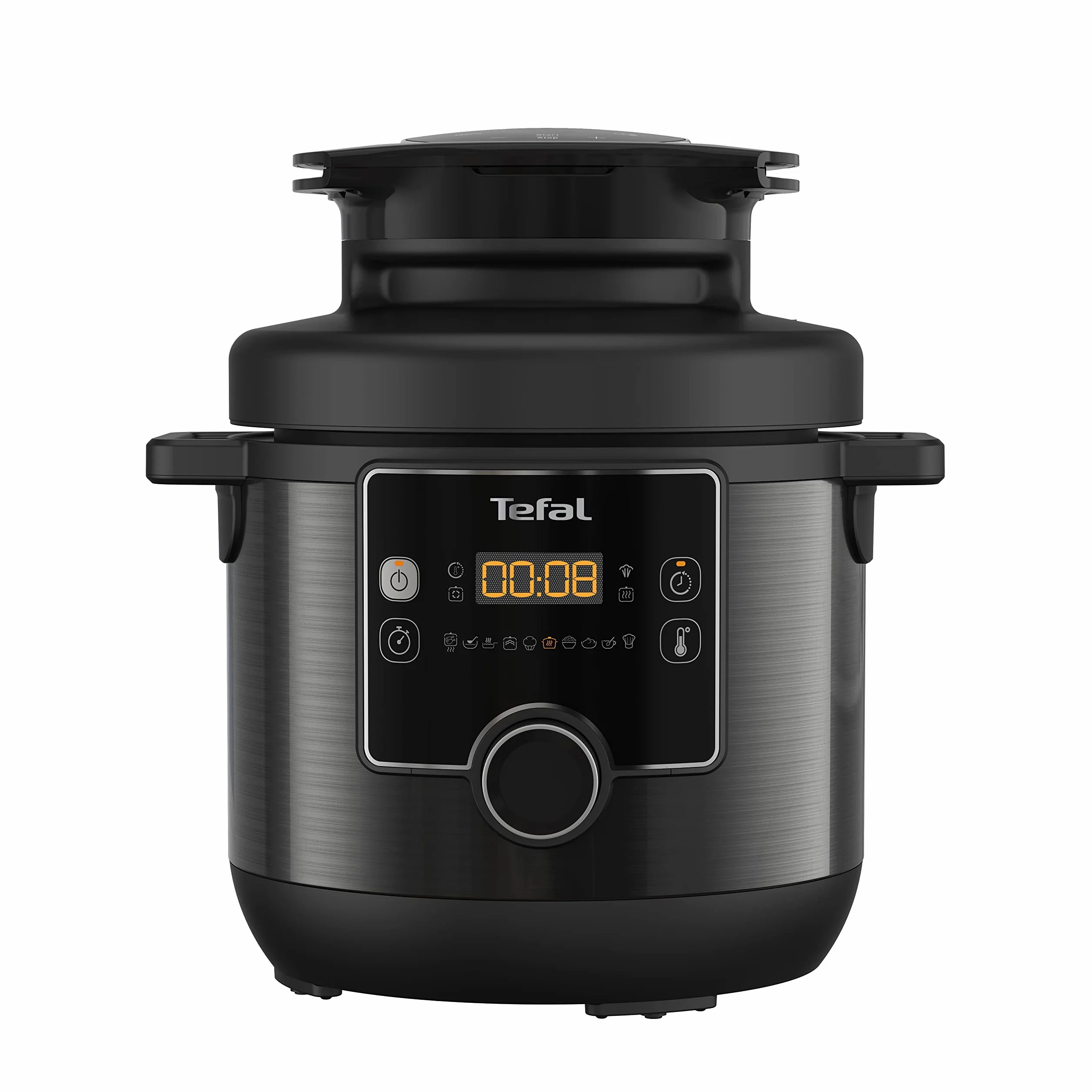 Tefal CY7788 Turbo Cuisine & Fry Multicooker, olla a presión y freidora de aire caliente, 14 programas de cocción, tapa extra crujiente, versátil, 7,6 L