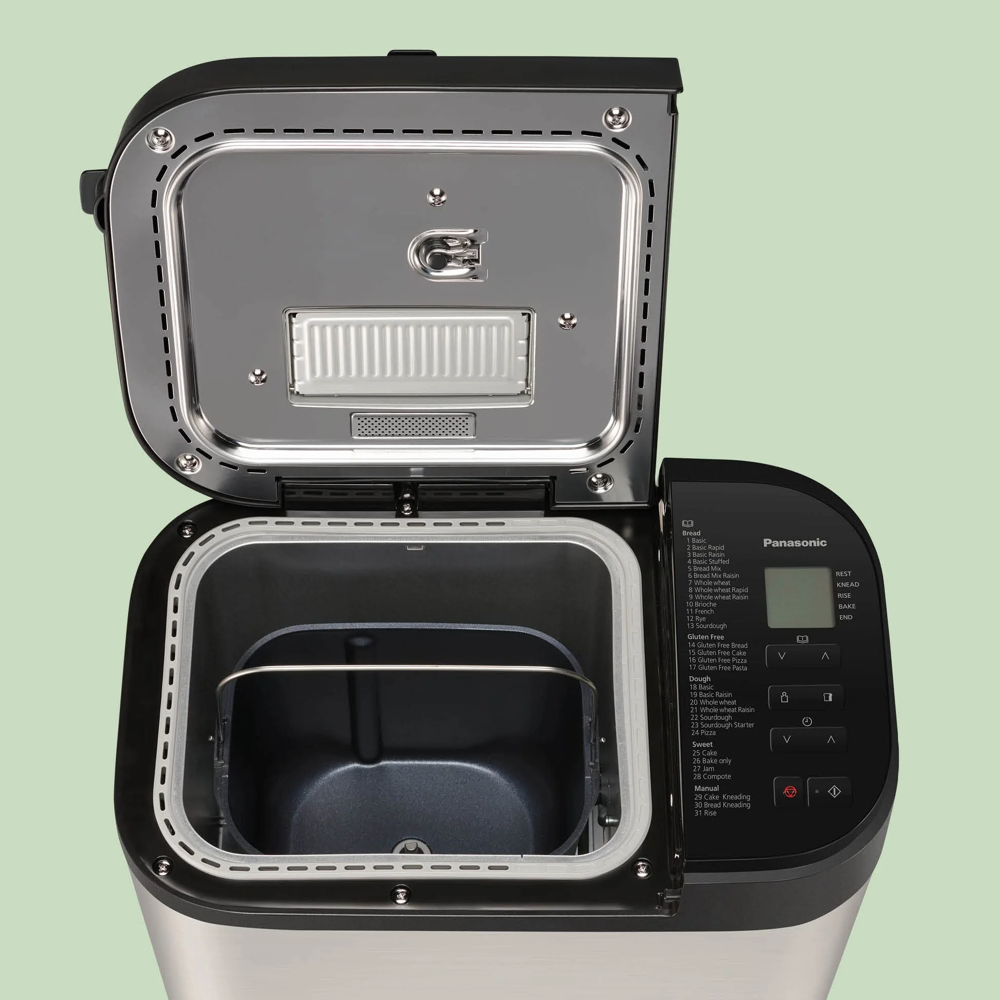 Panasonic SD-YR2550SXE Panificadora Automática con Dispensador, 850 W, Sensor de Temperatura, Temporizador Digital 13H, 31 Programas, Plateado