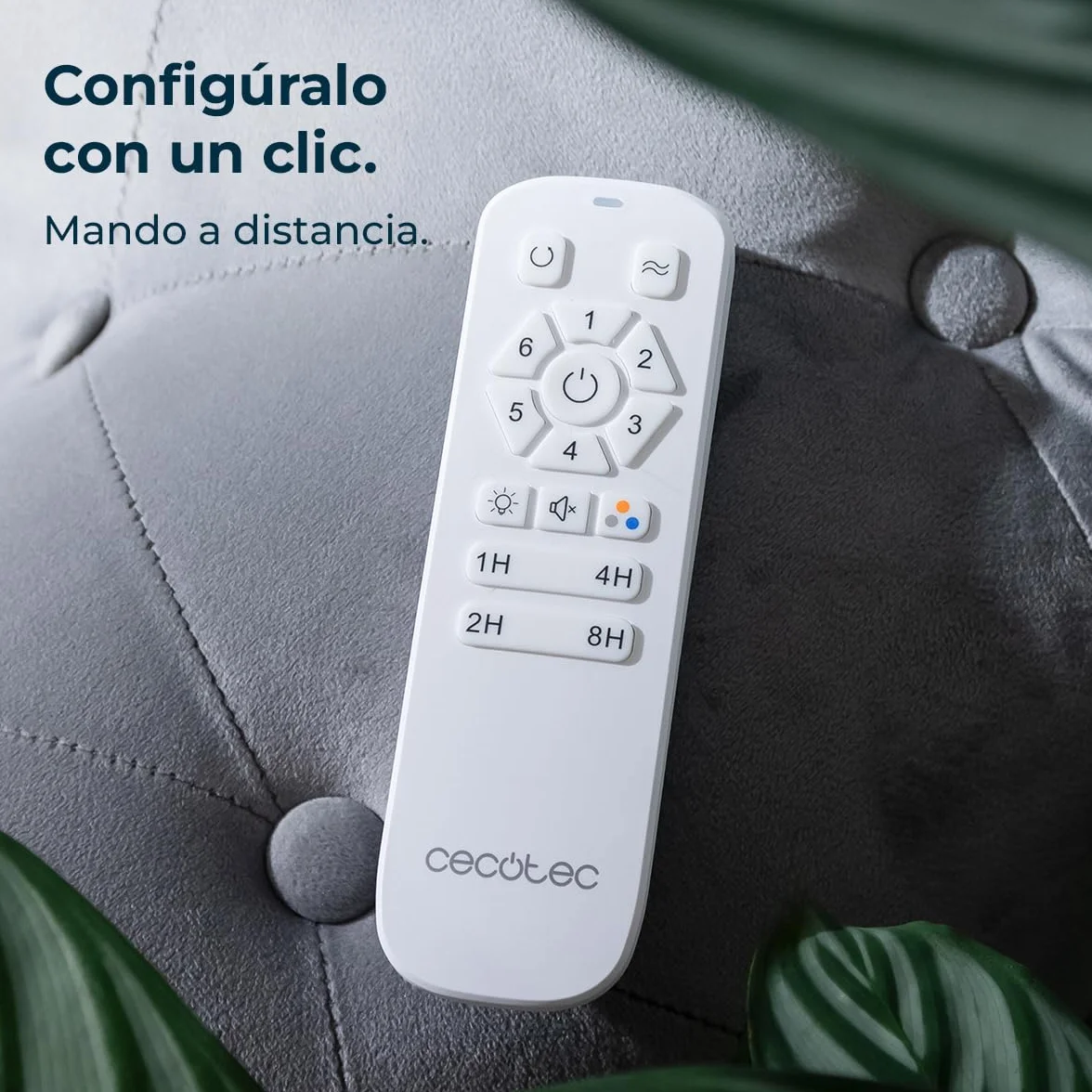 Cecotec Ventilador de Techo con Luz y Mando a Distancia de 52" EnergySilence Aero 5230 WhiteWood. Motor DC 40W, 3 Aspas, Luz LED, Altura Ajustable, Temporizador, 6 Velocidades, Modo Winter/Summer