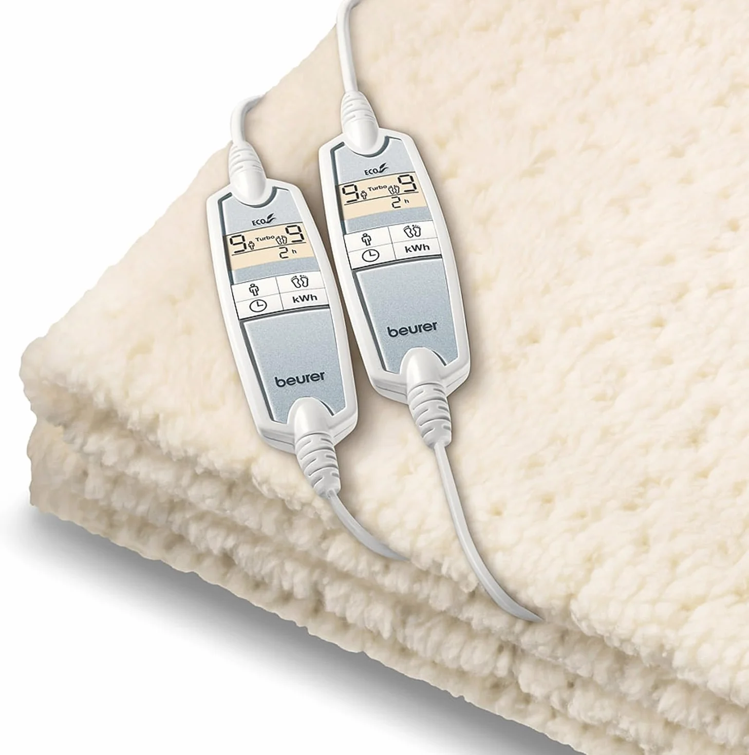Beurer UB86 XXL - Calientacamas doble, 150 x 160 cm, color crema