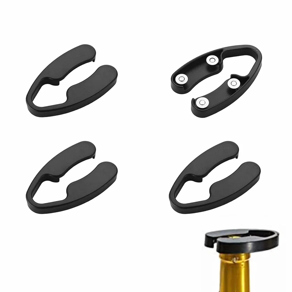 4 Piezas Cortador Papel Vino Cortador Cápsulas para Vino Cortacápsulas Para Botellas De Vino Para Quitar El Papel De Aluminio Las Botellas Vino Negro