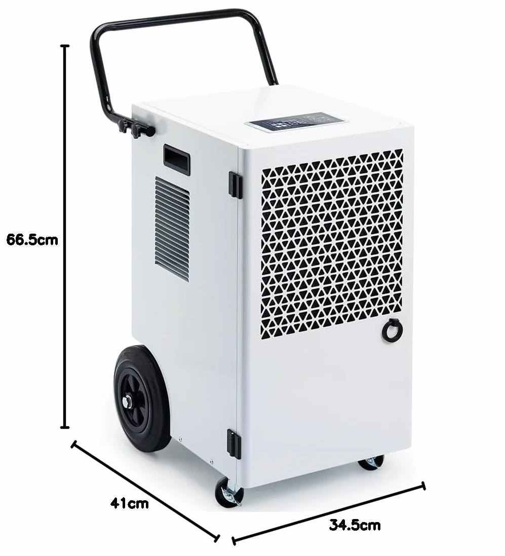 Deshumidificador Industrial Grandes Superficies 120L/Día: Área 300m²/600m3 Deshumidificadores con Sensor de Humedad Eléctrico Temporizador 24H Depósito de 7L para Trastero Baño y Garaje