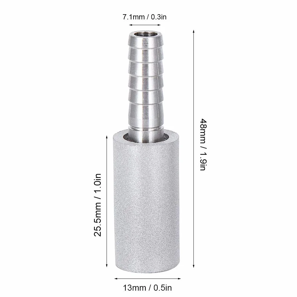 2 Uds., Piedra De Difusión De 0,5 Micras, Piedra De Aireación, Piedra De Carbonatación De Acero Inoxidable Con Lengüeta De 1/4 "para Vino Casero, Cerveza, Soda