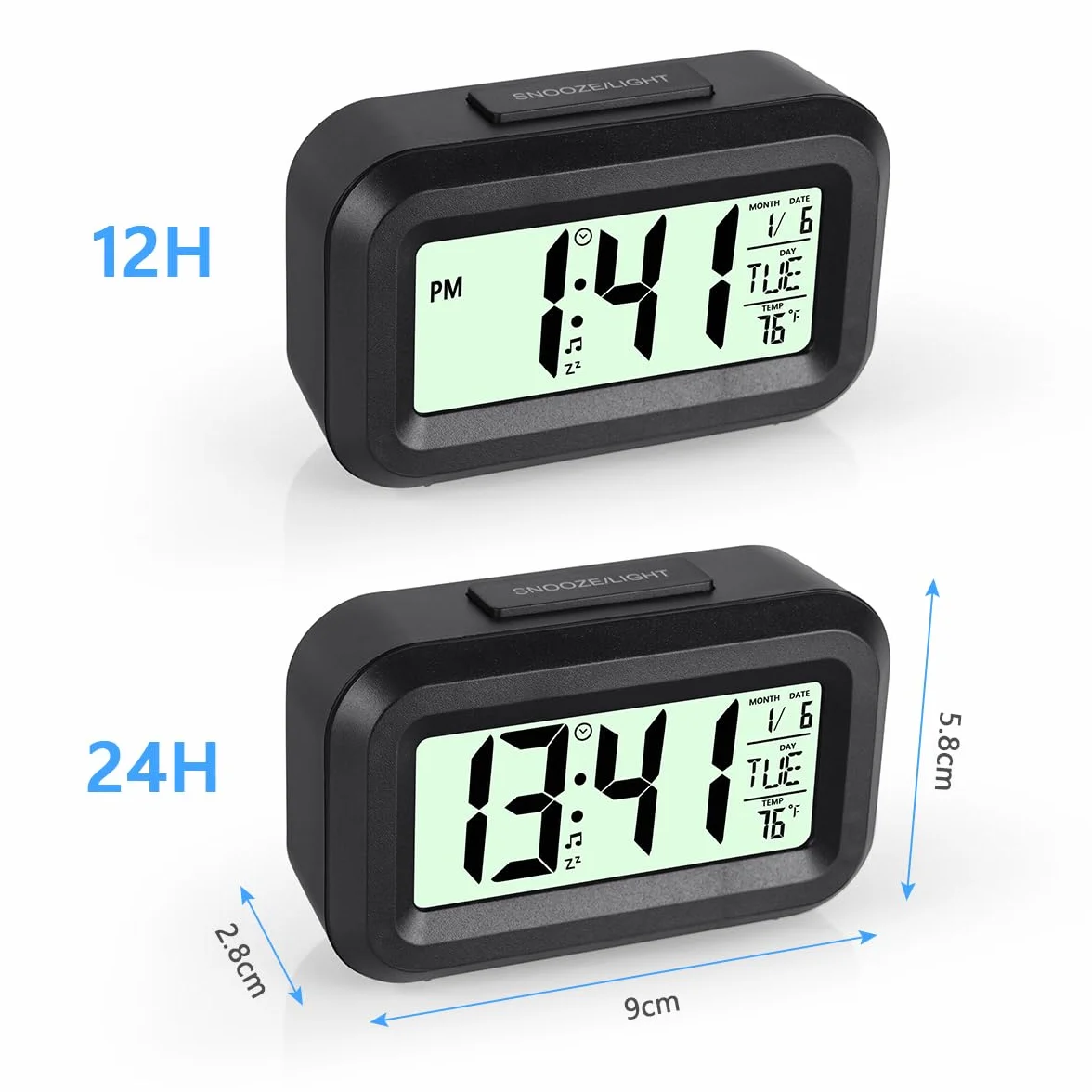 Vicloon Reloj Inteligente de Cabecera, Despertador Digital 12/24H con Retroiluminación LCD