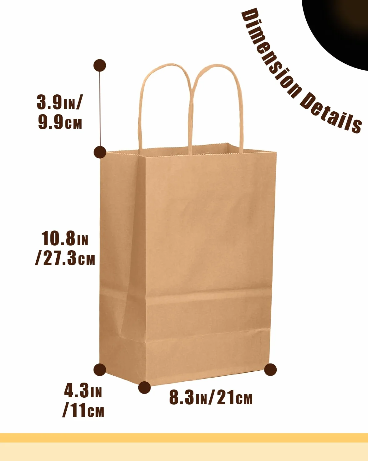 Gcardist 30 paquetes de bolsas de regalo marrones con asas a granel 27x20x12cm Tamaño mediano Bolsas de papel kraft para múltiples usos (11"x8.3"x4.3" Tamaño mediano)