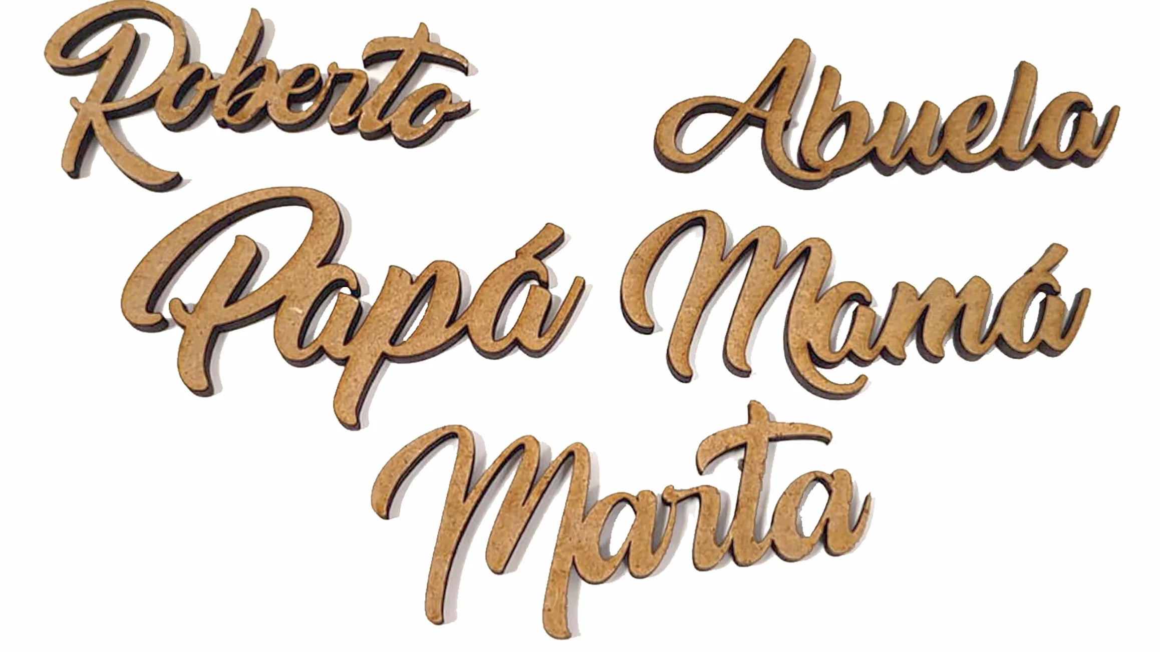 Marcasitios de Madera Personalizados Pack de 10, Cortados a Láser para Bodas