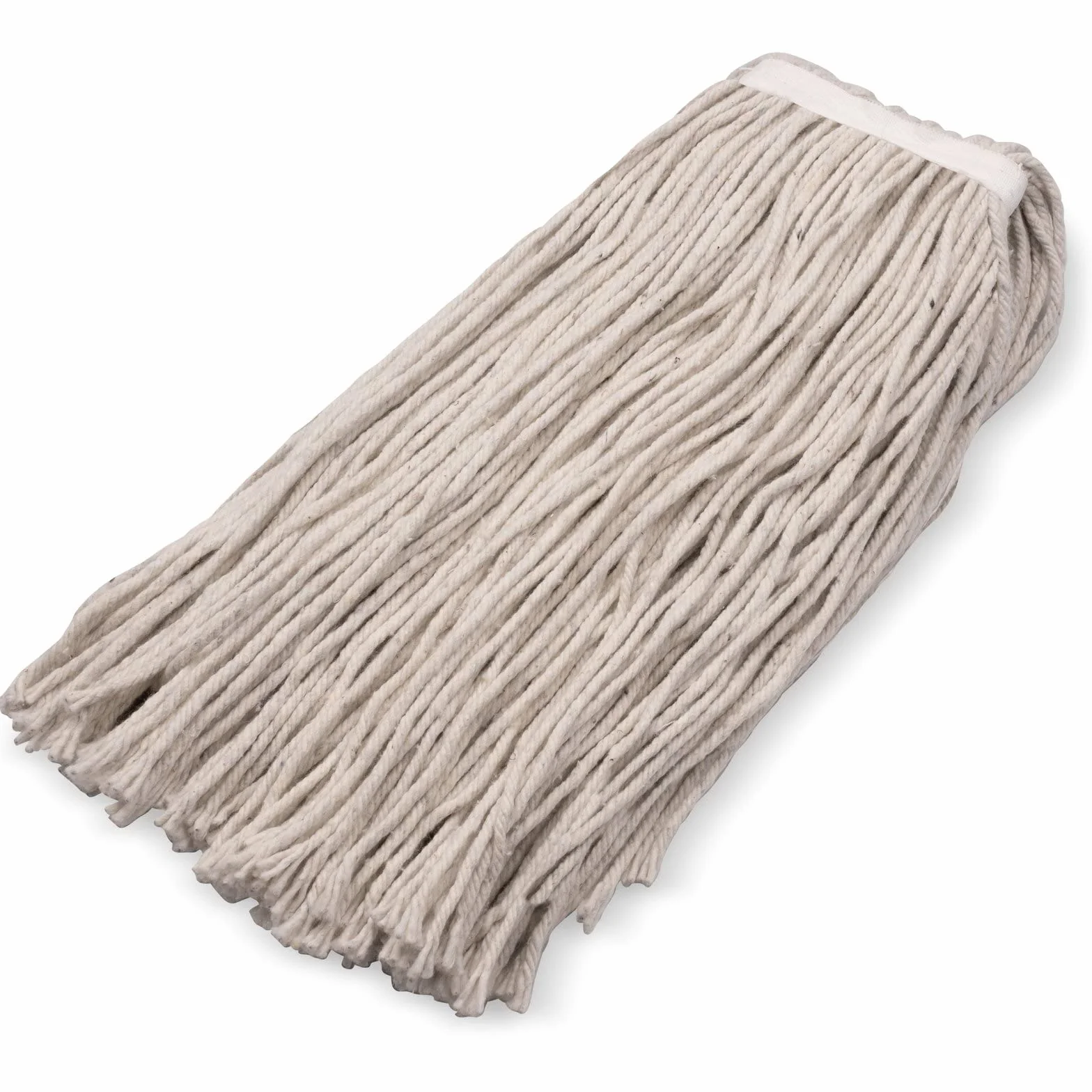 Sparta FLO-Pac Cotton Mop Head, Cut-End, Narrow Band with White Band for Organized Cleaning, 32 Inches, Tan, (Pack of 12)