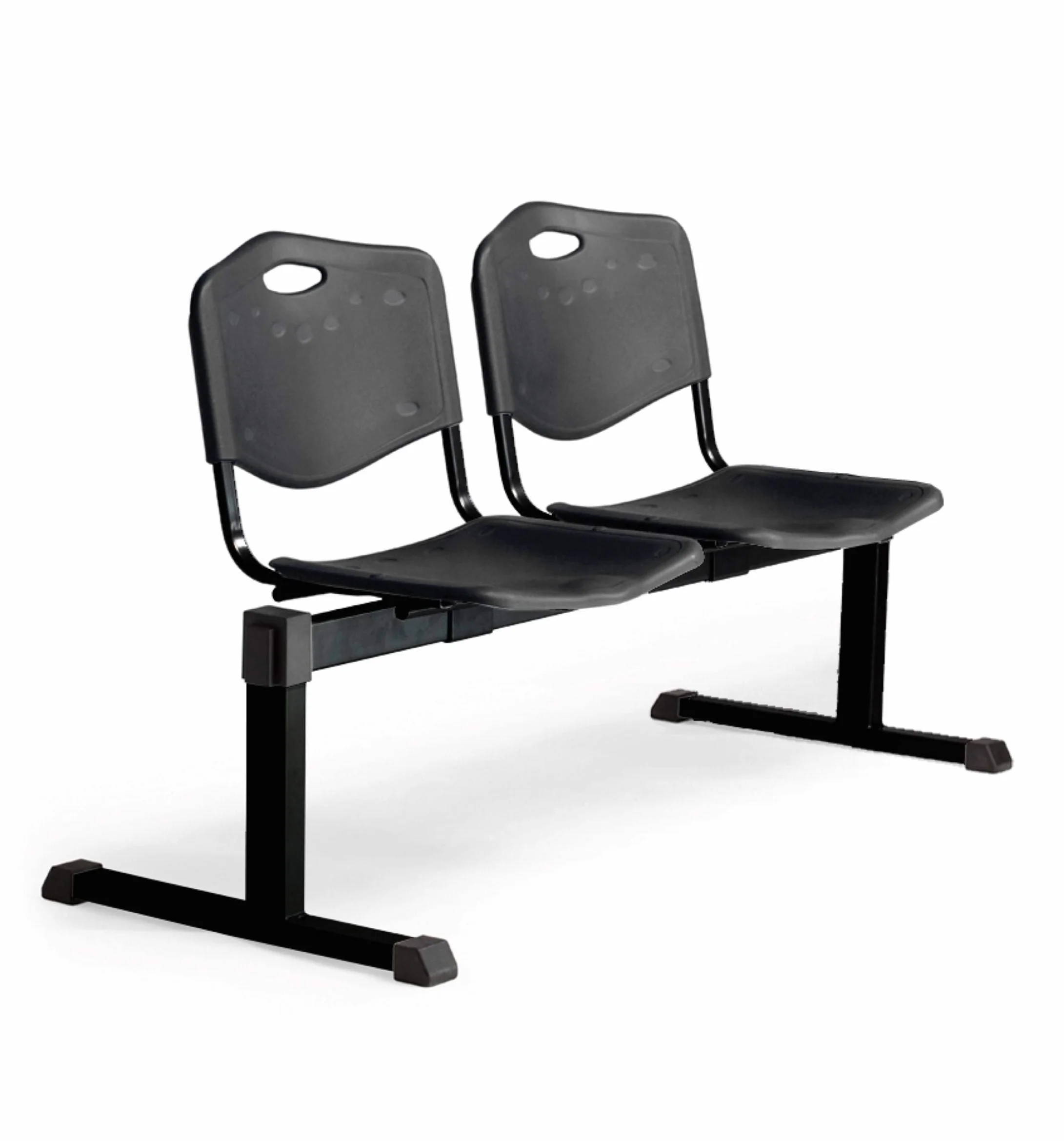 Piqueras Y Crespo Bancada de PVC de 2 Puestos, PVC, Negro, 60 x 129,50 x 81 cm