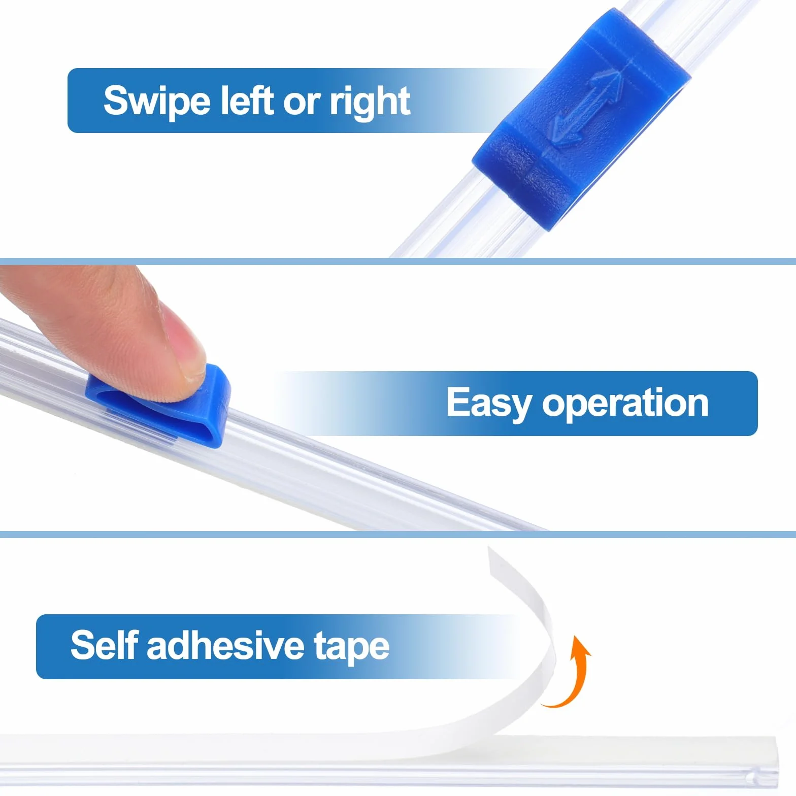 PATIKIL 8 Piezas Cortador De Plástico, Cortador Deslizante De Plástico De 13 Pulgadas Instalación Autoadhesiva Reemplazo para Dispensador De Papel De Aluminio Papel Encerado, Azul