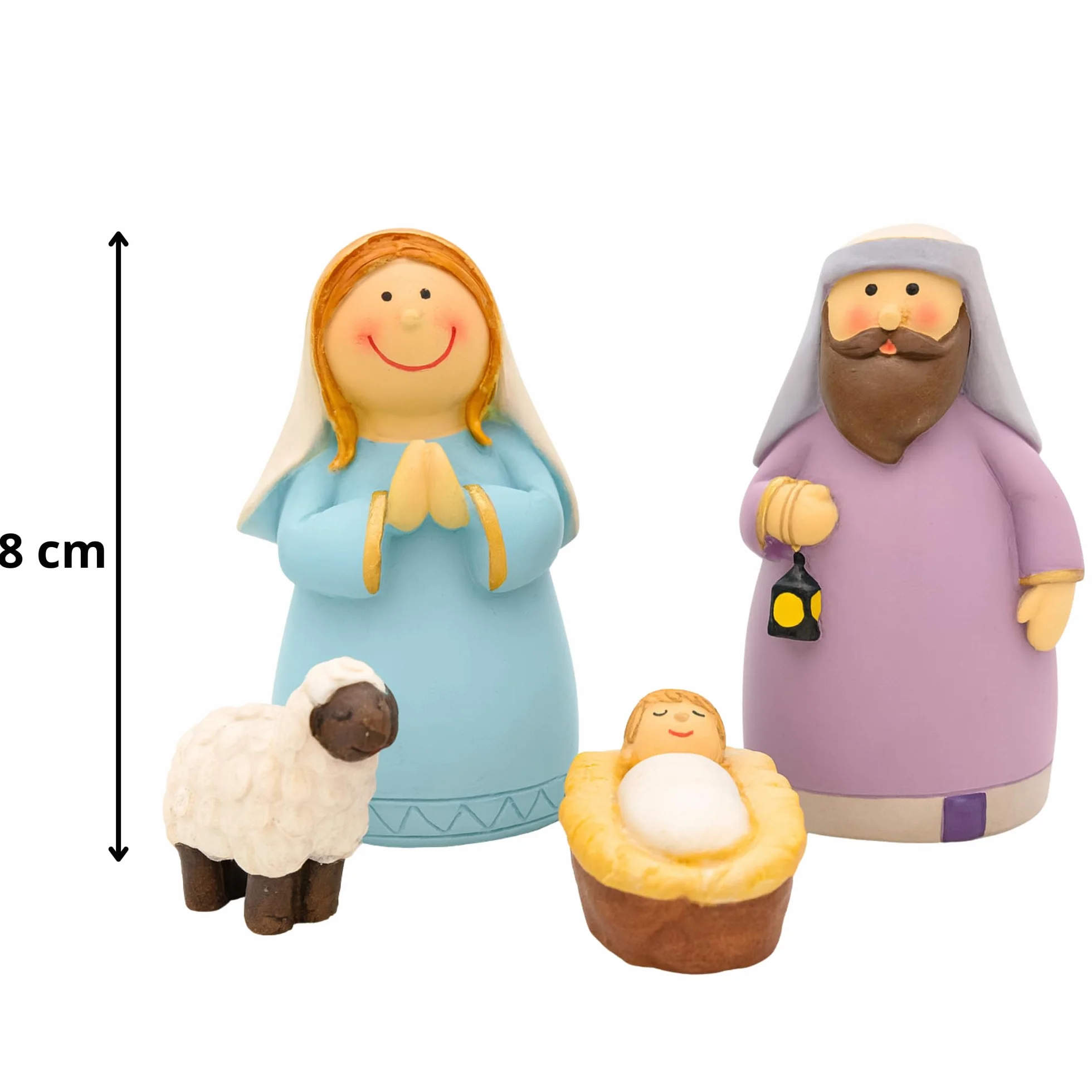 Belén Infantil Completo con 7 Figuras de 9 cm. Portal del Nacimiento Infantil para Decorar en Navidad. Completa tu Escena con Las Figuritas del Pesebre.
