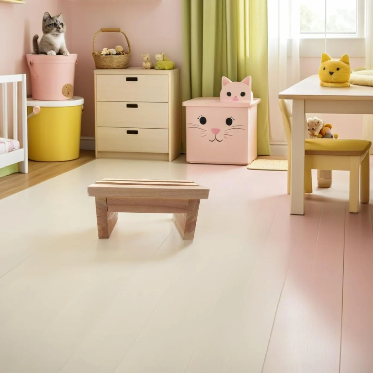 Banquito de Madera Pequeño y Portátil para Niños Taburete 9x5x4 Pulgadas