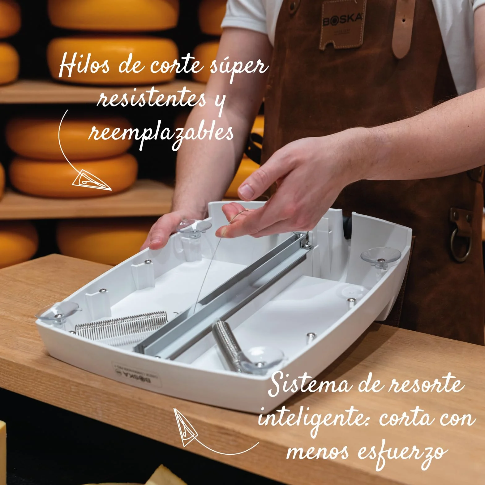 BOSKA Cheese Commander PRO+ Cortador de Queso con Hilo y Mango Profesional