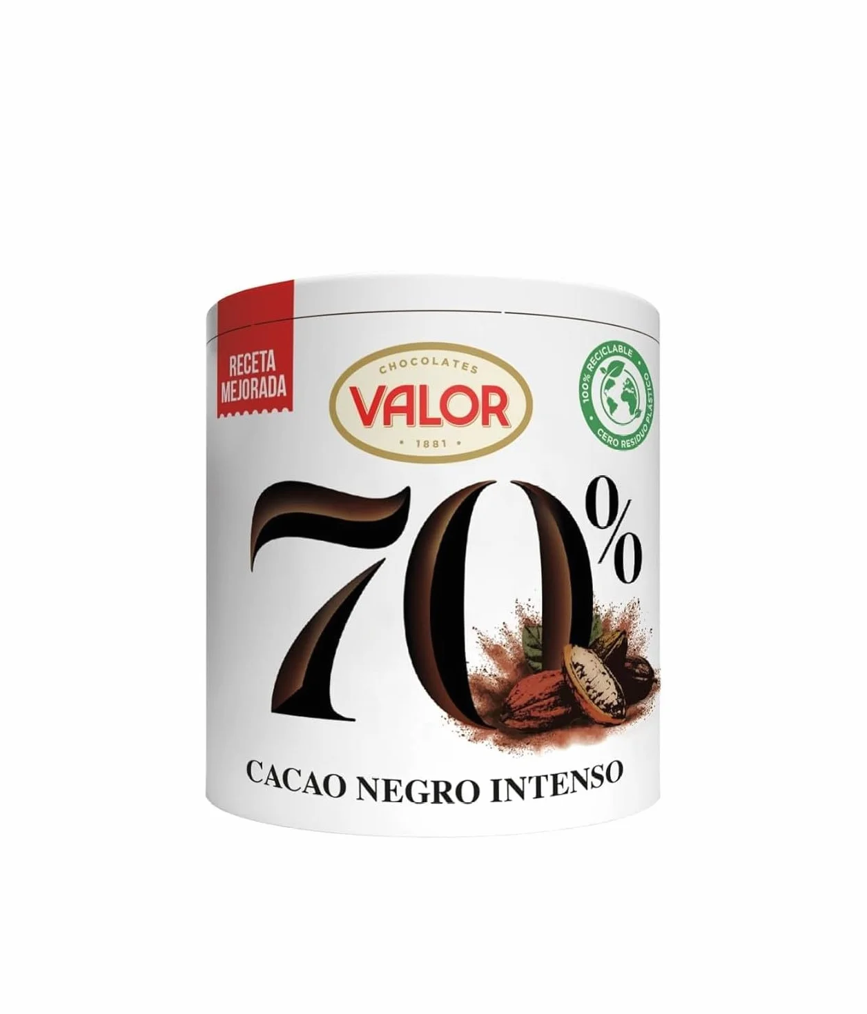 Valor Cacao Soluble Negro Intenso 70% Sin Gluten 300 Gramos