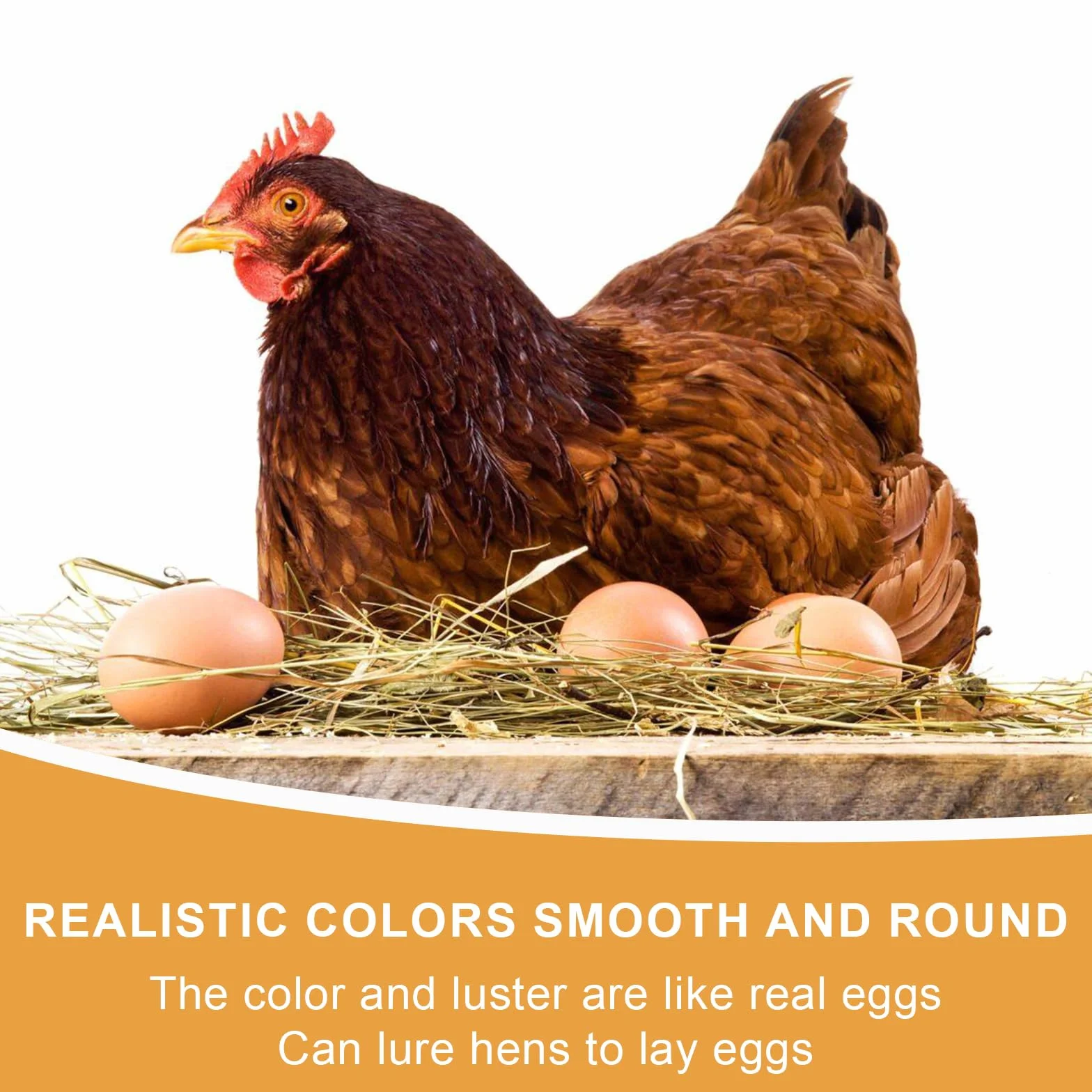 Huevos de Madera Falsos 6 Piezas, Huevos Artificiales para Gallinas Promueven la Puesta