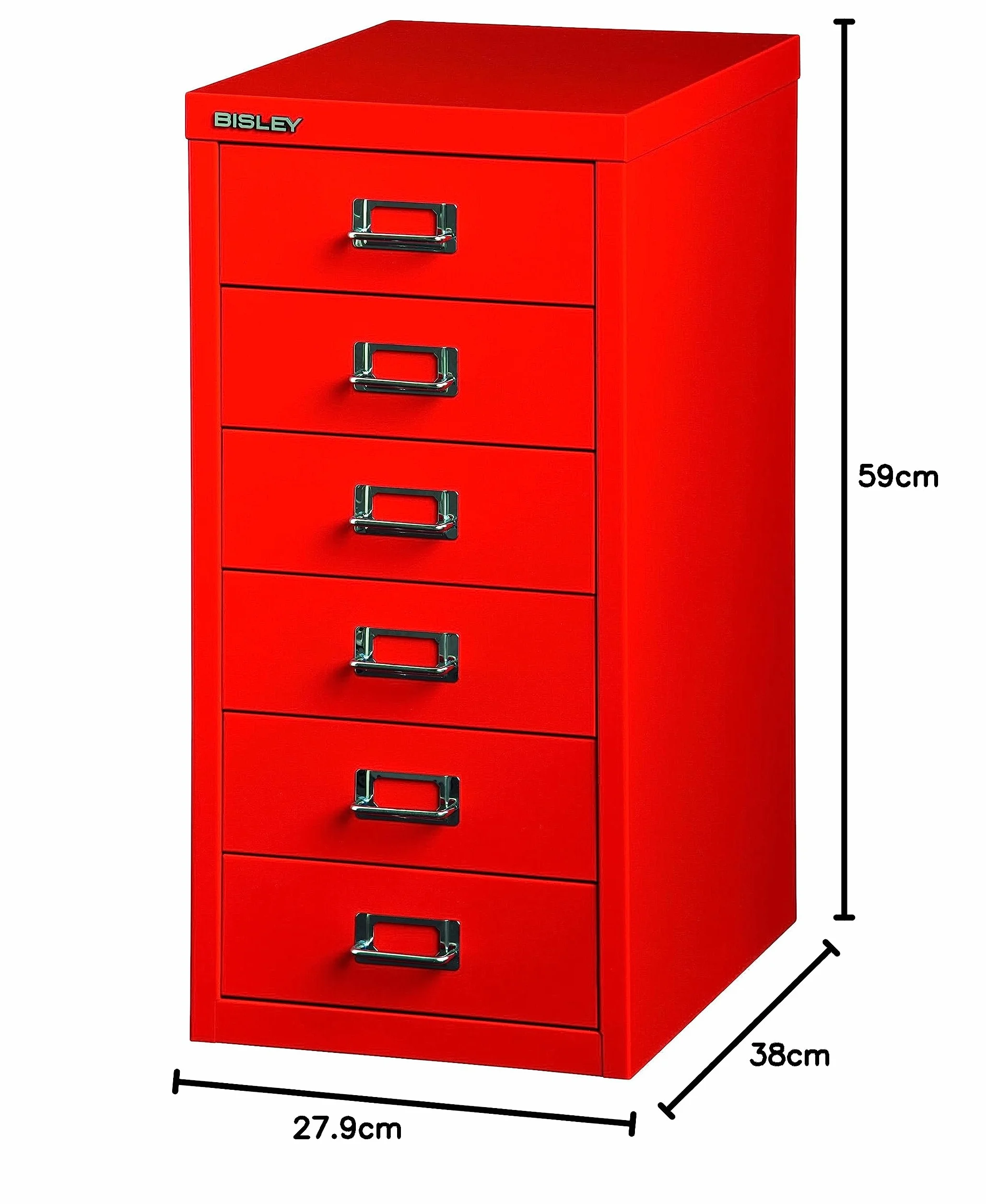 BISLEY MultiDrawer Serie 29, DIN A4, 6 cajones, Metal, 670 cardinales, 38 x 27,9 x 59 cm