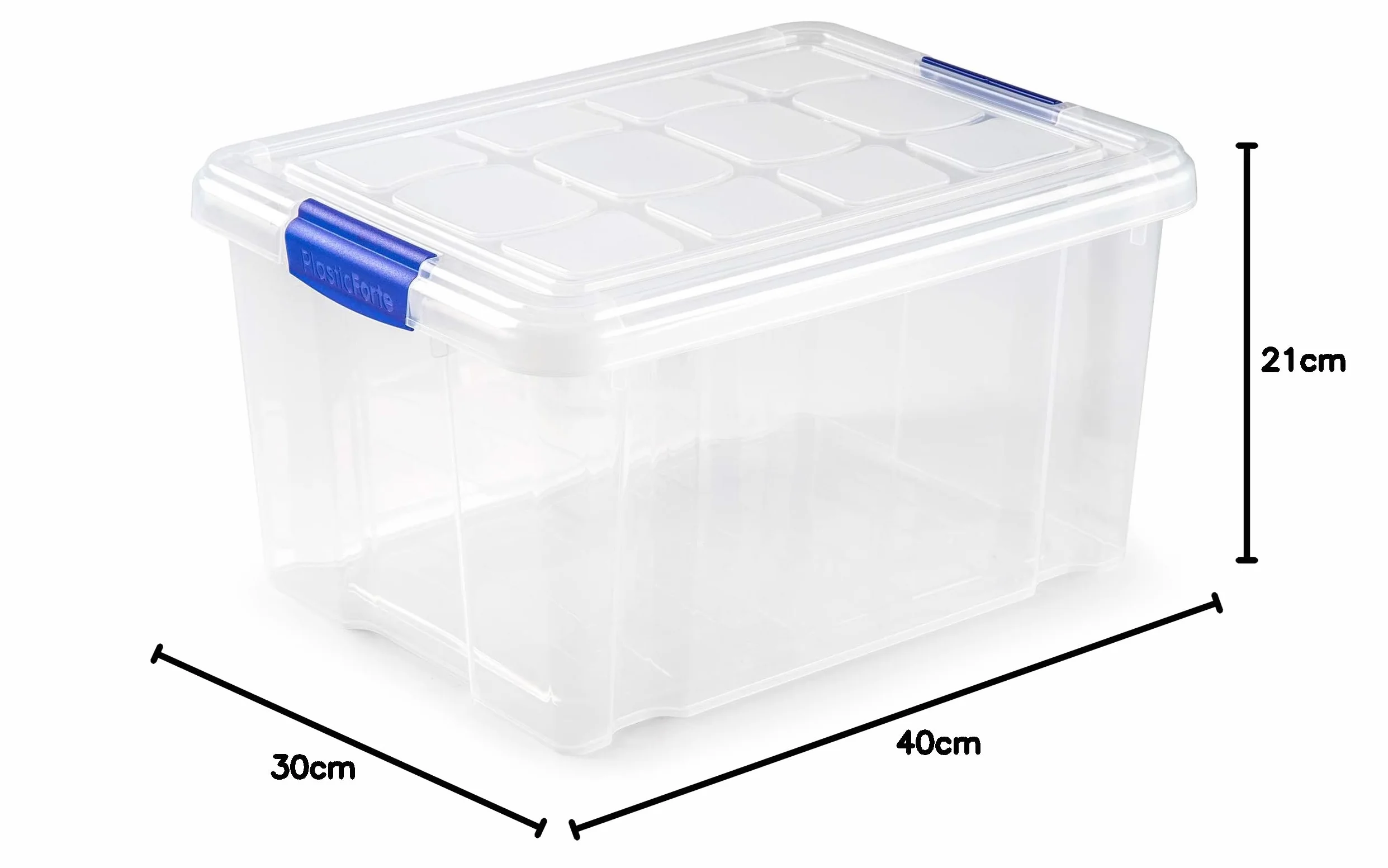 PLASTIC FORTE Caja de almacenamiento transparente 16 Litros