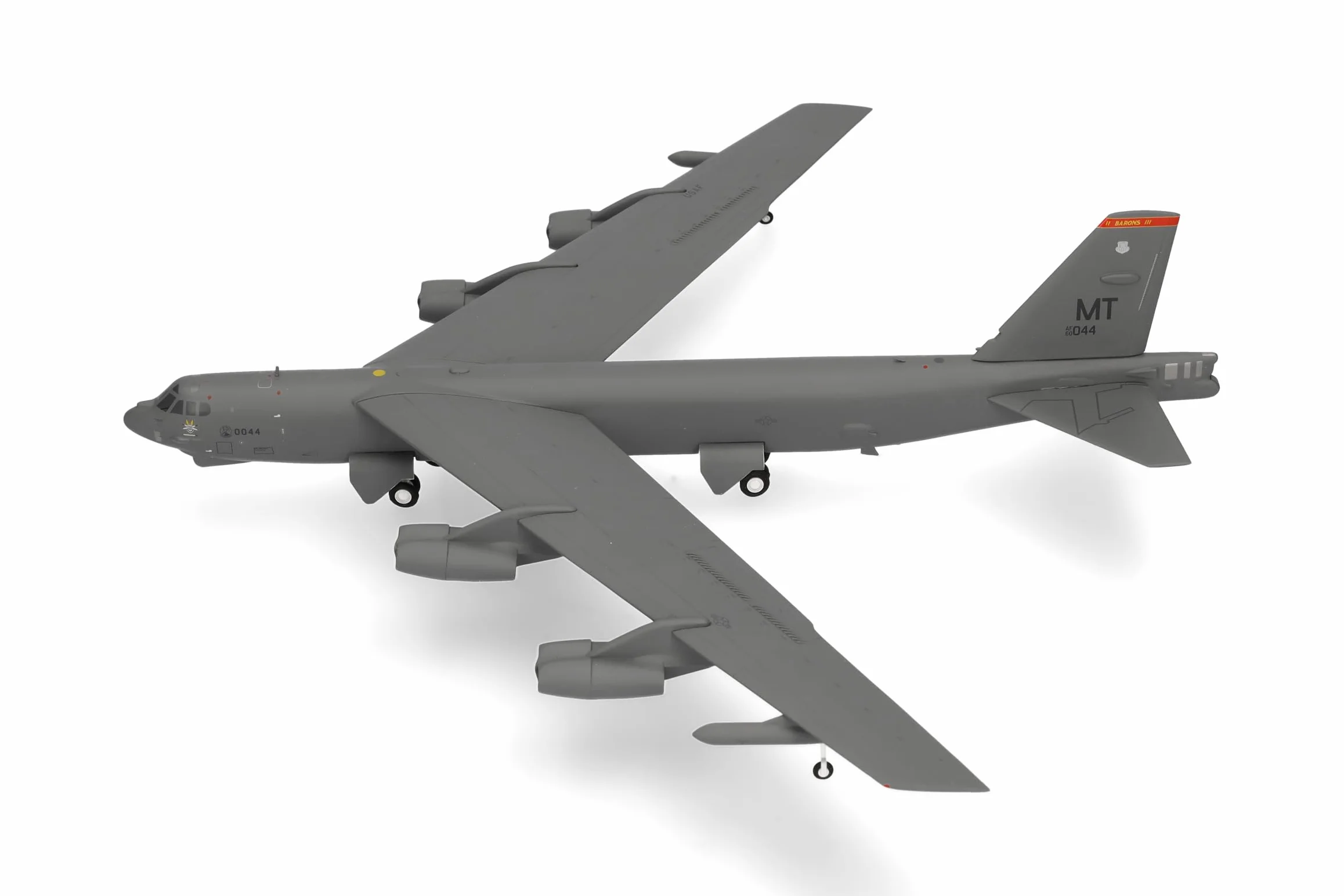 Herpa Miniatura del avión USAF Boeing B-52H Stratofortress 23rd BS Barons, Escala 1/200, Military,Modelo prefabricado, maqueta de colleción, modelismo, Avion sin Soporte, Figura Metal
