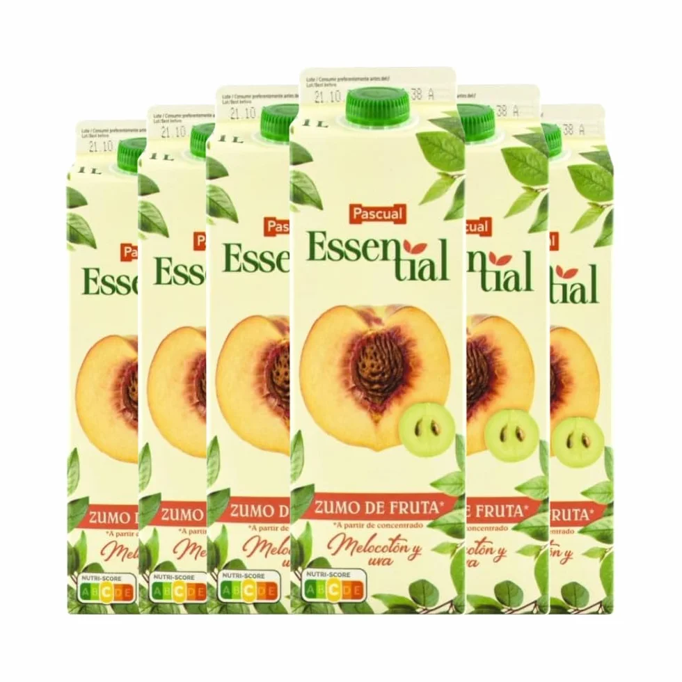 Pascual Zumo de Melocotón Essential 1 Litro x 8 Bricks