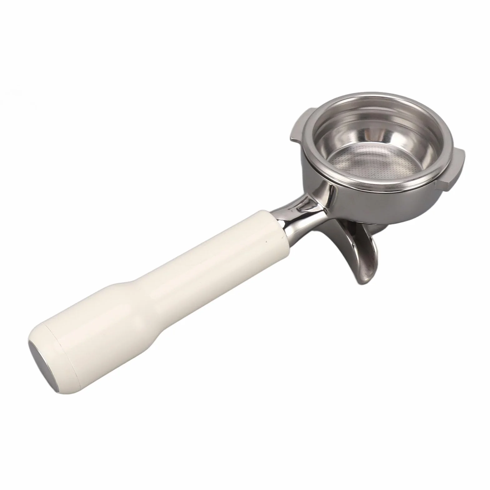 Topiky Portafiltro de café de 54 Mm, Portafiltro de café de Acero Inoxidable, Portafiltro de 2 Orejas, Portafiltro Desmontable, Apto para Nuova, Extrae Dos Tazas de café (Blanco)