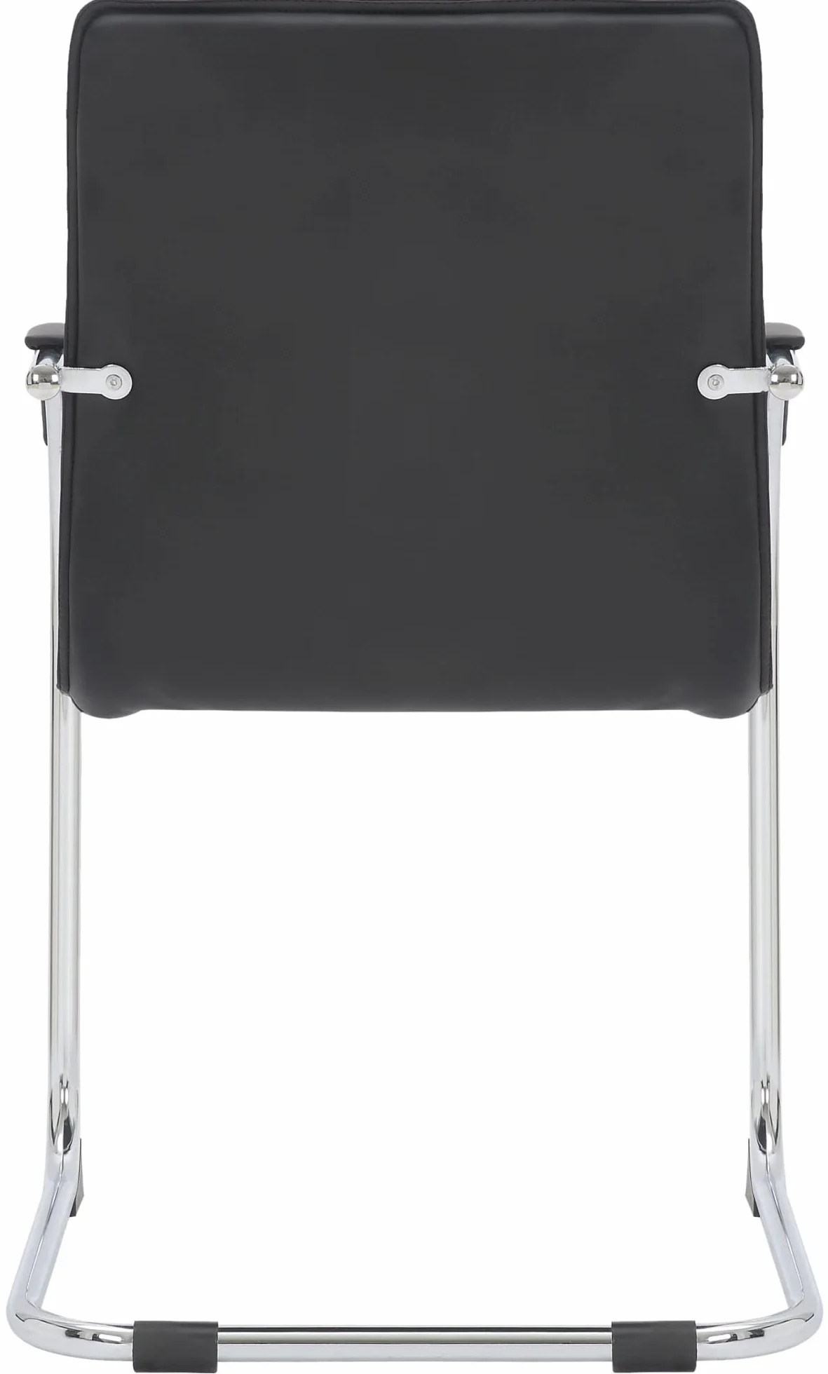 CLP Lote de 2 sillas de Visita Tira Polipiel I Silla basculante con Asiento tapizado, Color:Negro