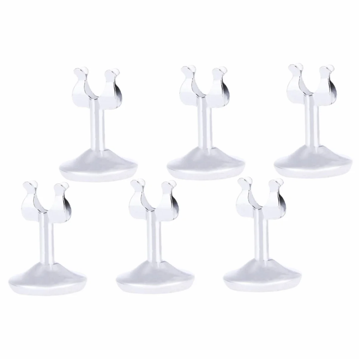 Soportes para Tarjetas Multifunción 6piezas de Acero Inoxidable en Forma | Accesorio de Escritorio, Porta Tarjetas Identificativas Mesa, Uso en Oficina y Eventos