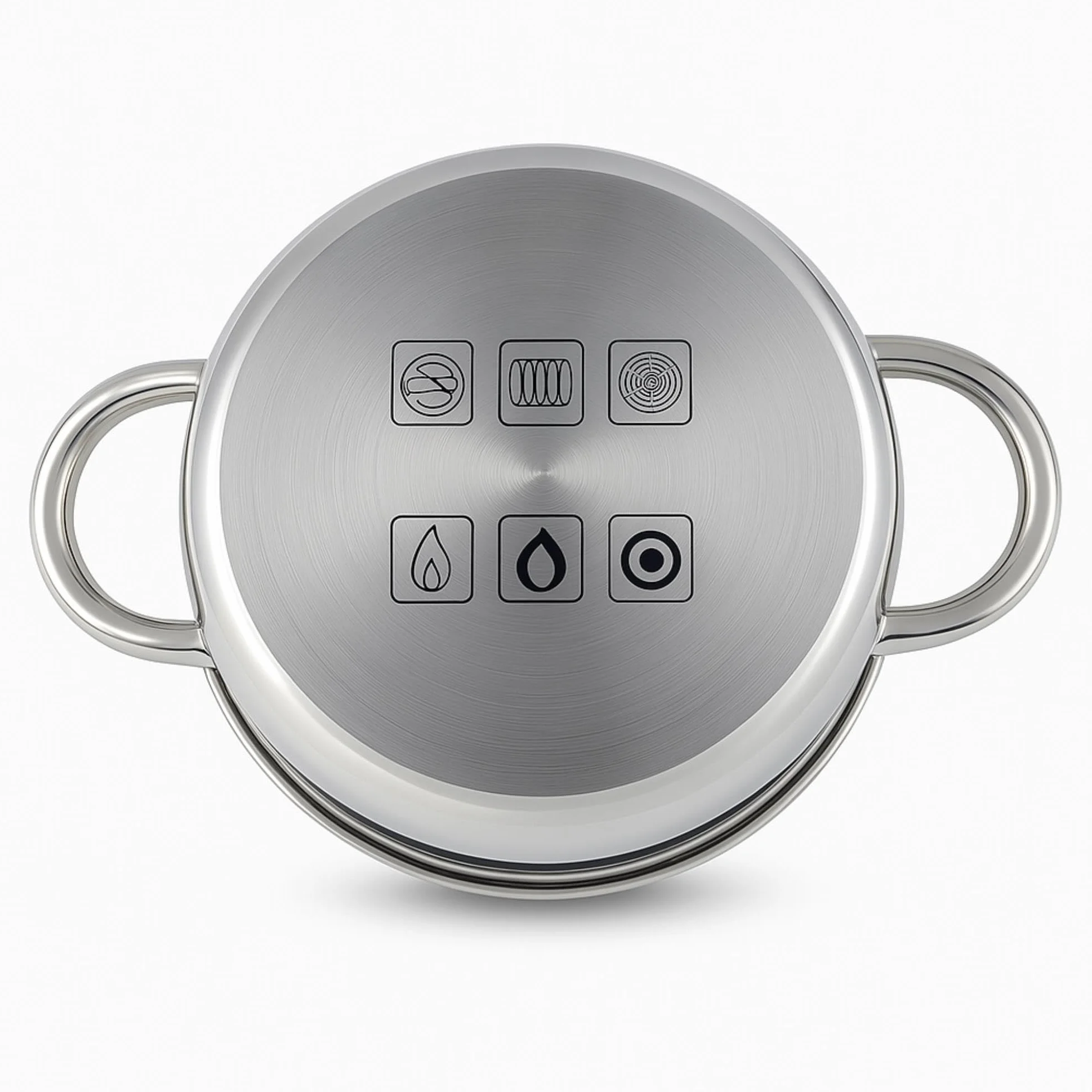 Well Home Juego de Batería de Cocina 7 Piezas Acero Inoxidable Bases Inducción