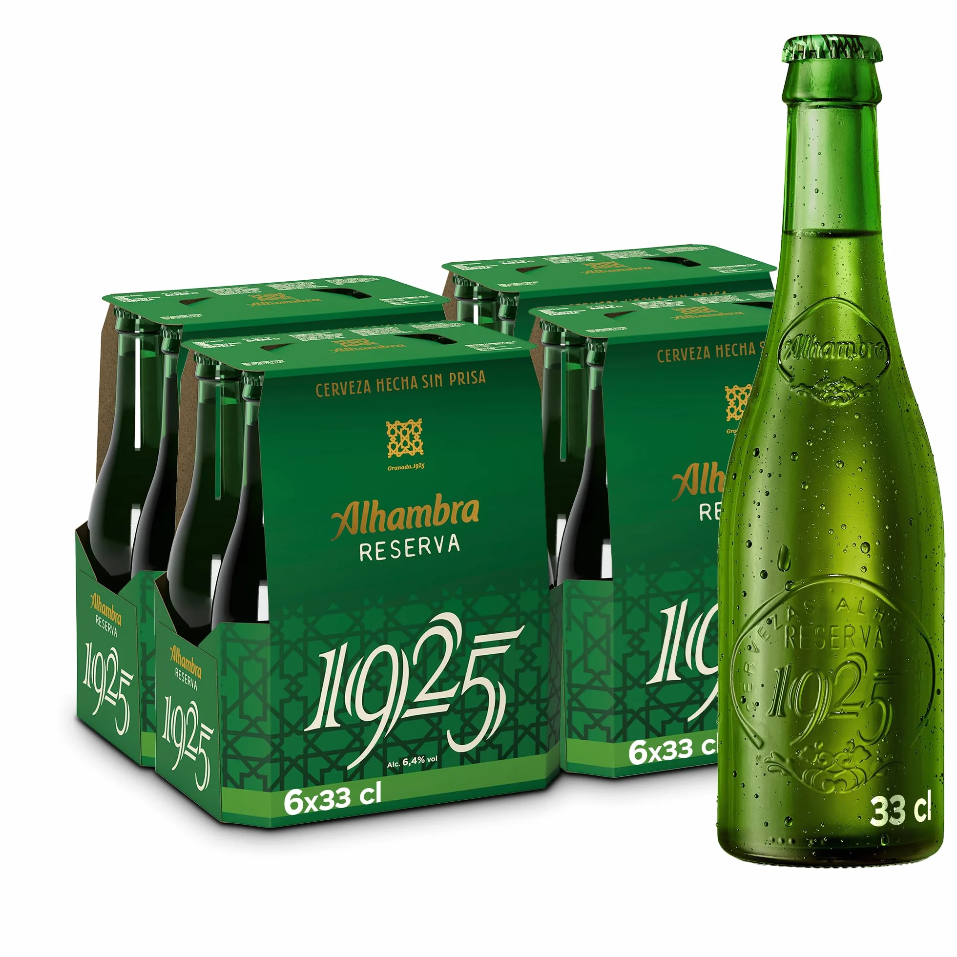 Alhambra Reserva 1925 Cerveza Extra 6.4% Pack 24 x 33 cl