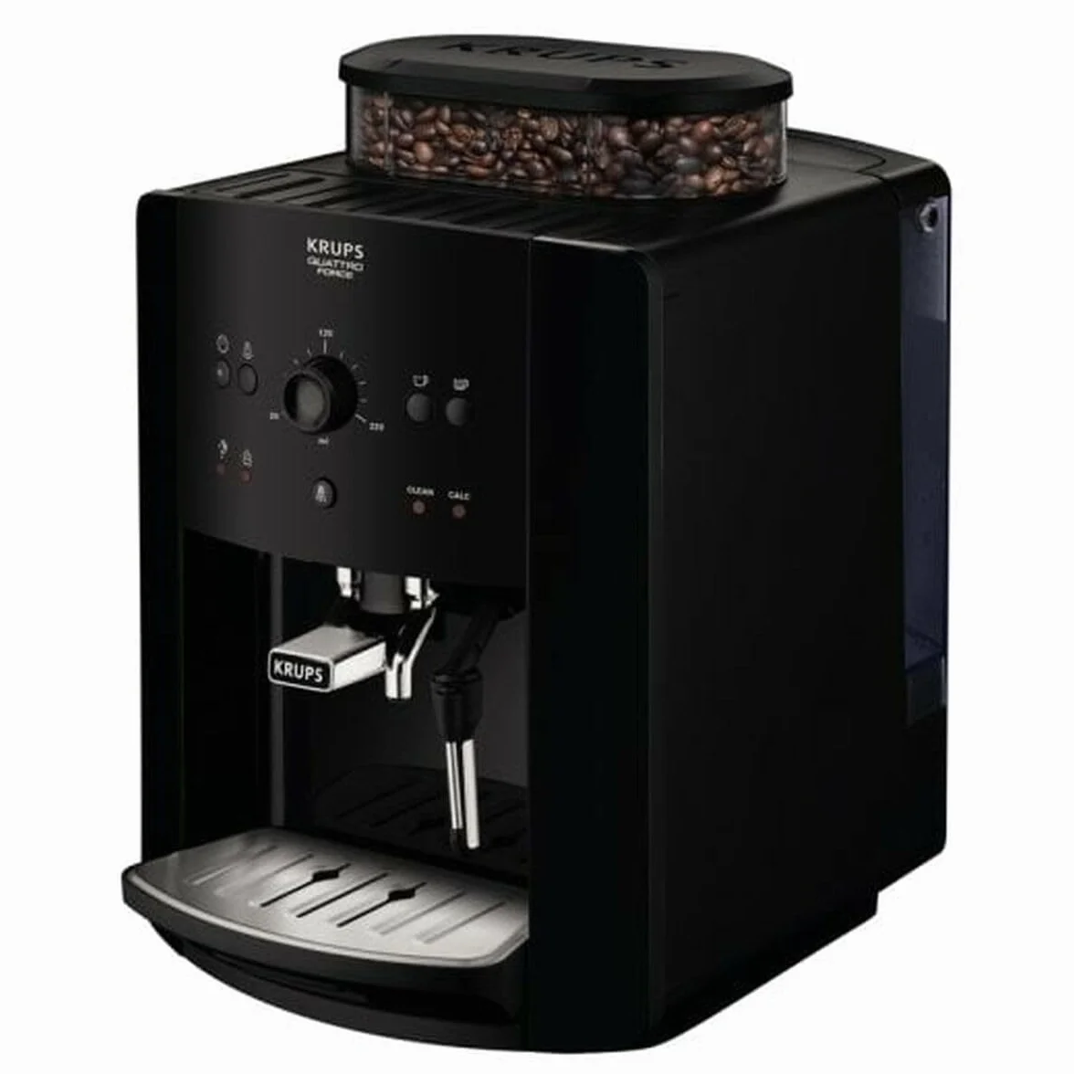Krups Arábica Cafetera Espresso Automática, 1450 W, 1.7 litros, Acero Inoxidable, Negro
