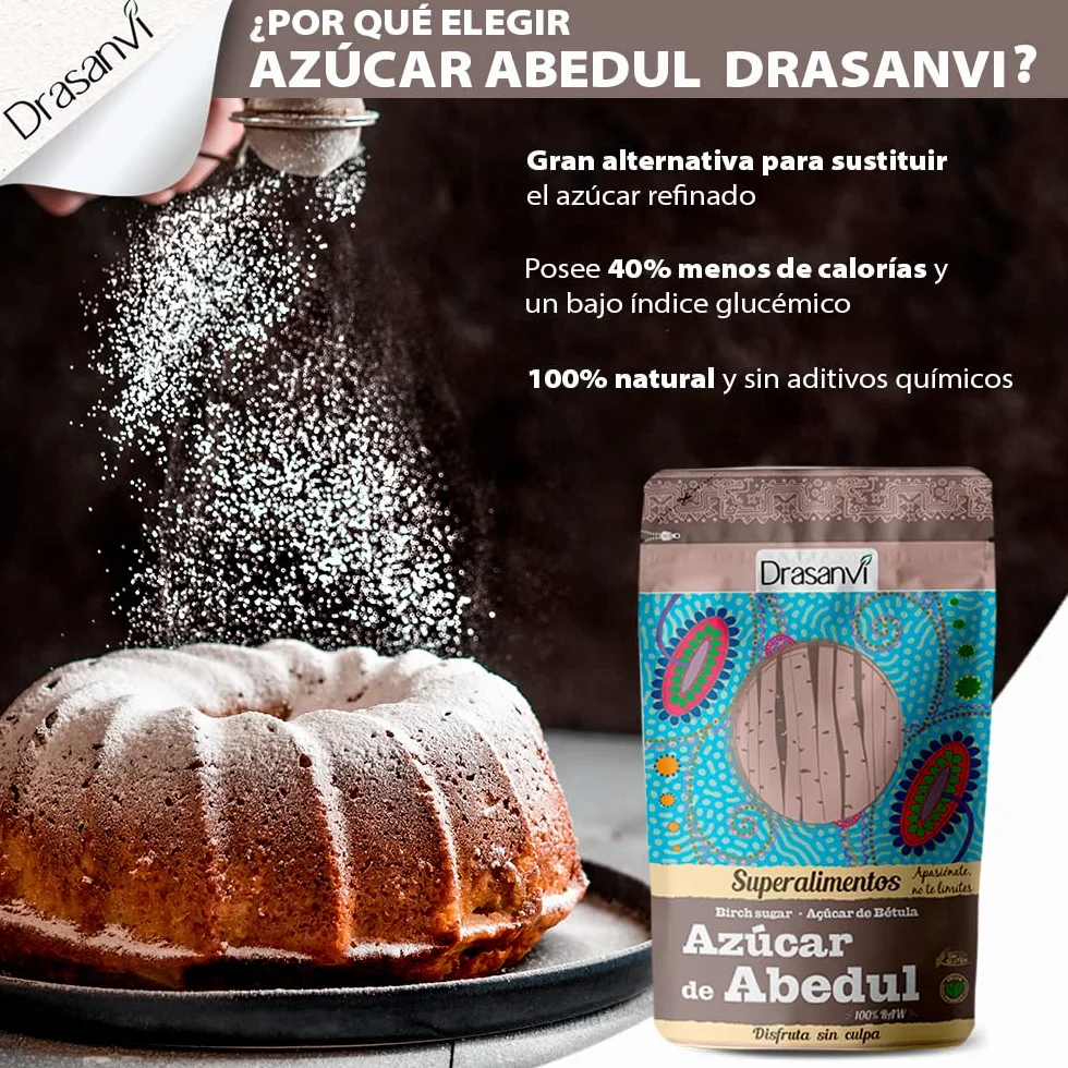DRASANVI Xilitol Puro 300 g Edulcorante Natural Bajo Índice Glucémico