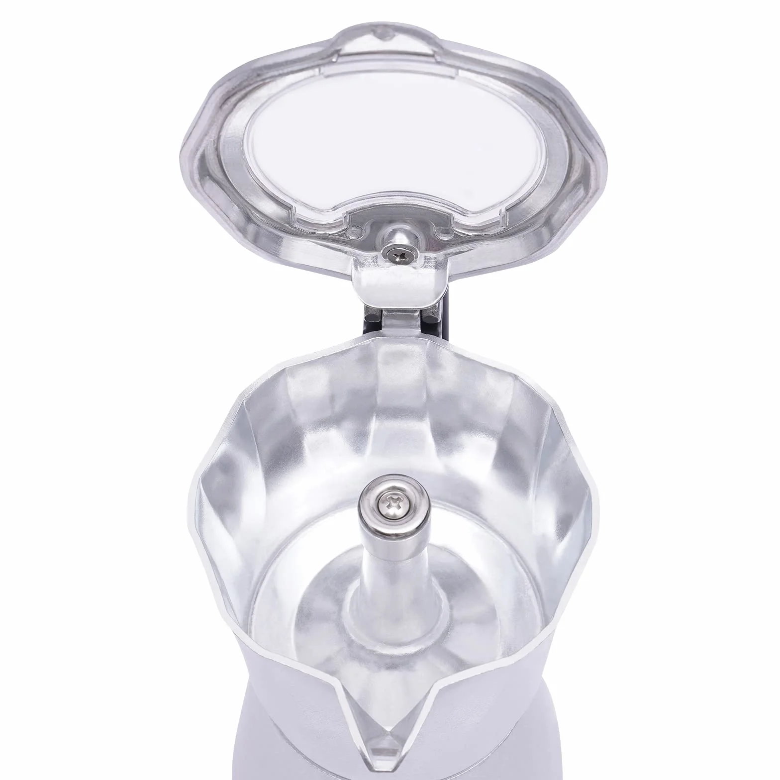Cafetera de espresso eléctrica 480W 300ML 6 tazas plateada