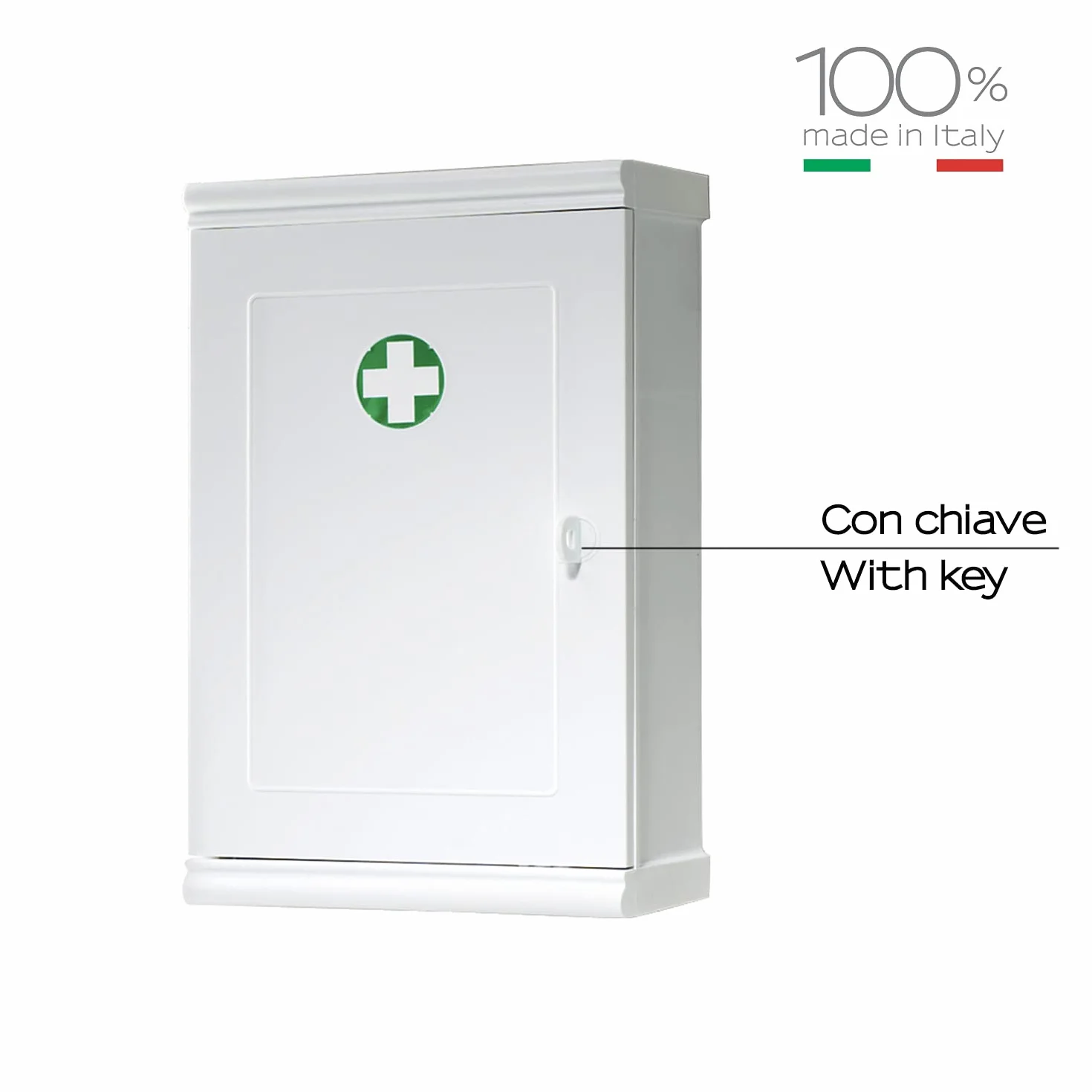 Gedy Armario Botiquín con Llave 12.5x25x39.5 cm Blanco