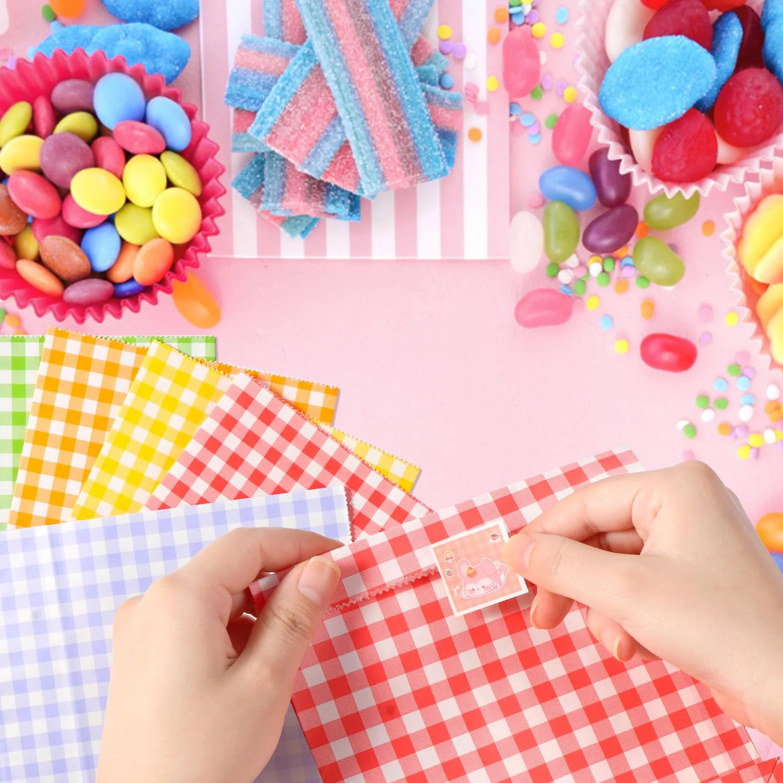 Blendura Bolsas Chuches Cumpleaños, 40 PCS Bolsas de Papel de Colores Bolsas Regalo Cumpleaños, Bolsas Regalo Infantil para Envolver Regalos, Bodas