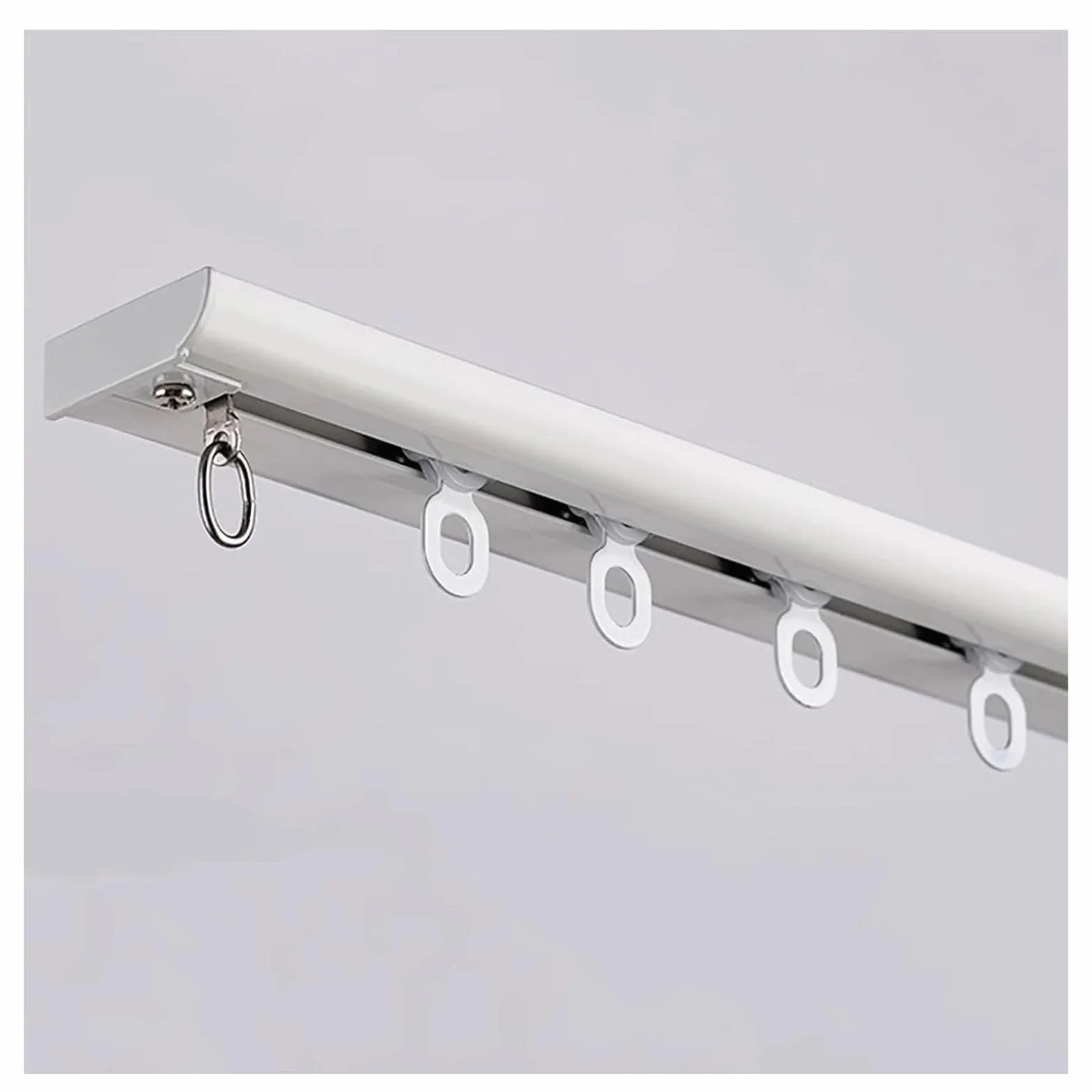 Genérico Rieles de Cortina de Techo Ultrafino Carril de Cortina,Aleación de Aluminio - para Separadores y Ventanas(Size:2m(6.6ft),Color:Blanco)