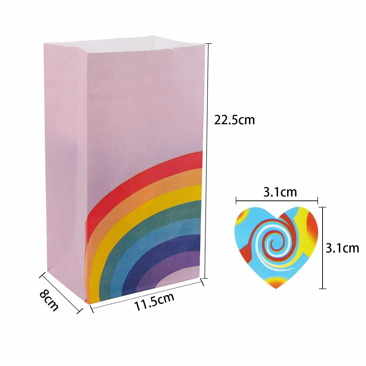 Gintan 40 Pcs Bolsa de Regalo, Bolsas Regalo Papel con Pegatina para Niños Suministros Fiesta de Cumpleaños