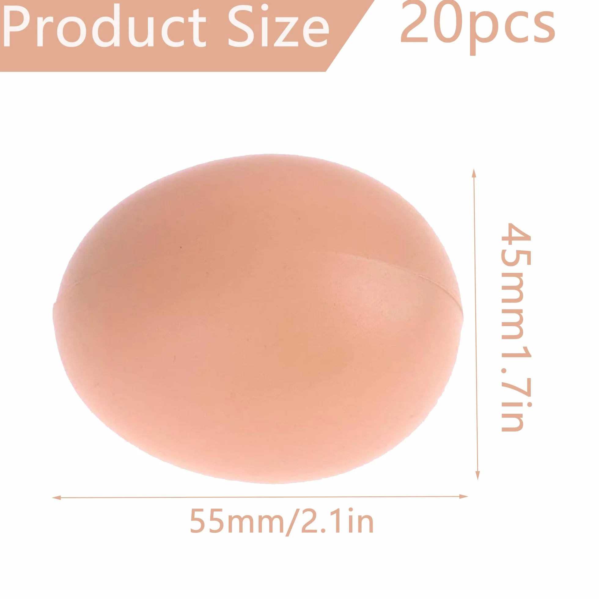 Huevos Artificiales de Plástico 20 Piezas Huevos Falsos de Poliestireno para Manualidades Marrón