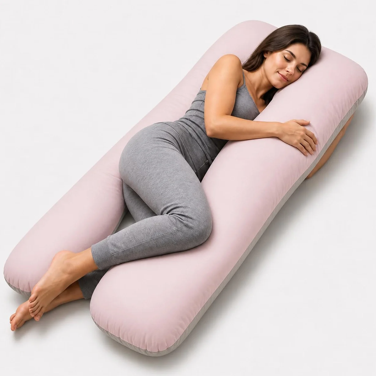 sei Design Almohada para dormir de lado XXL acolchada, multifuncional, Jumbo Comfort I XXL, cojín de lactancia, almohada para embarazo, forma de U, almohada para dormir de lado