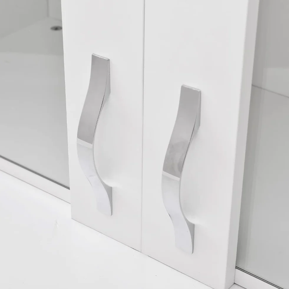 Shally Dogan Armario colgante de cocina con cristal, armario suspendido de pared acristalada de madera, dos puertas, 1 estante y 2 compartimentos, armario espacioso resistente,blanco, 80 x 32 x 72cm