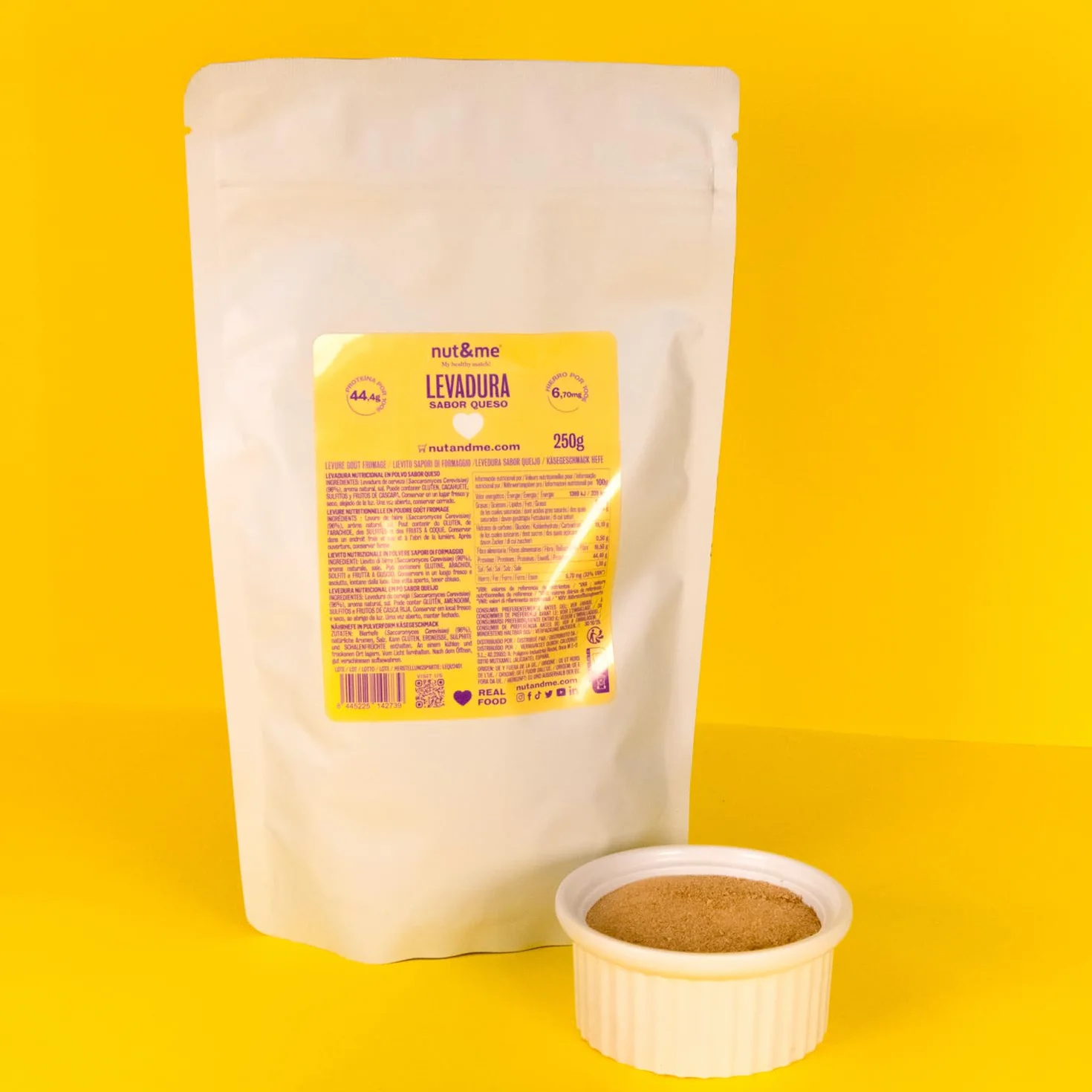 Levadura Nutricional Sabor Queso 1 kg nut&me | Levadura en Polvo | Pack 4 x 250 gr