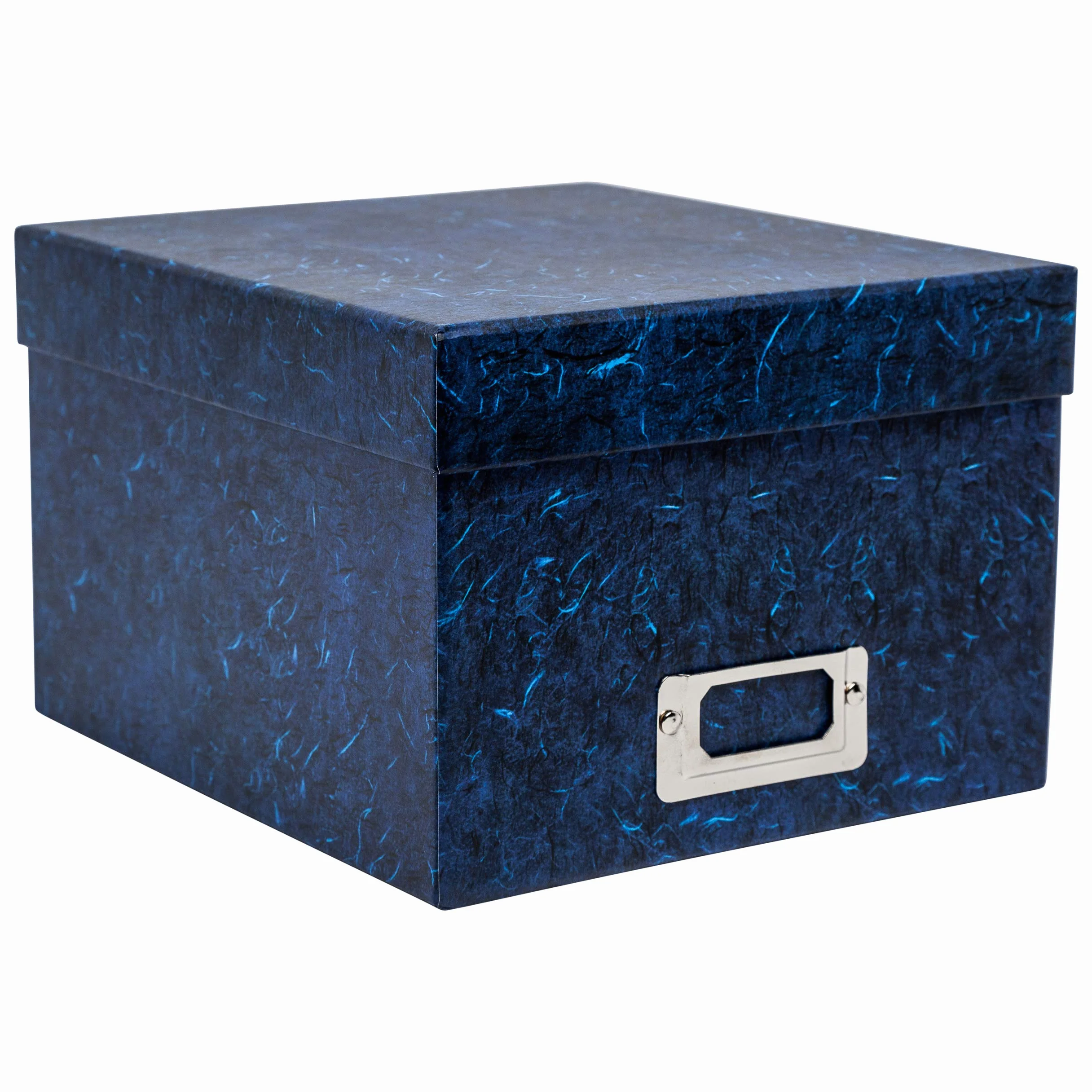 Caja almacenamiento fotos | Azul, 22,4x16,7x11,4 cm, capacidad 700 fotos 10x15 cm | Sin ácidos, separadores incluidos | Organización segura