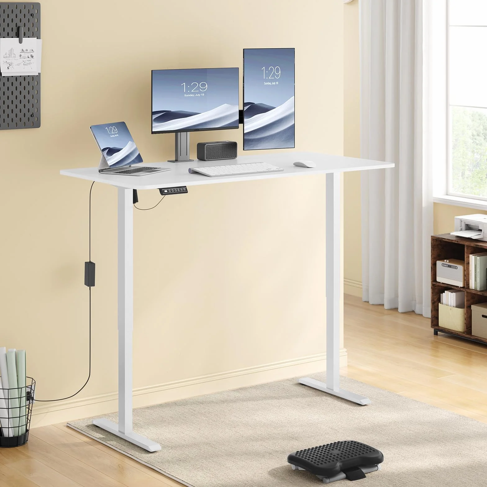 WOLTU Marco de Mesa Elevable, Estructura de Escritorio Elevable Eléctrico, Escritorio Regulable en Altura Ergonomica, Entre 72-120 cm, con Función de Memoria y Proteccion Anticolision, Blanco