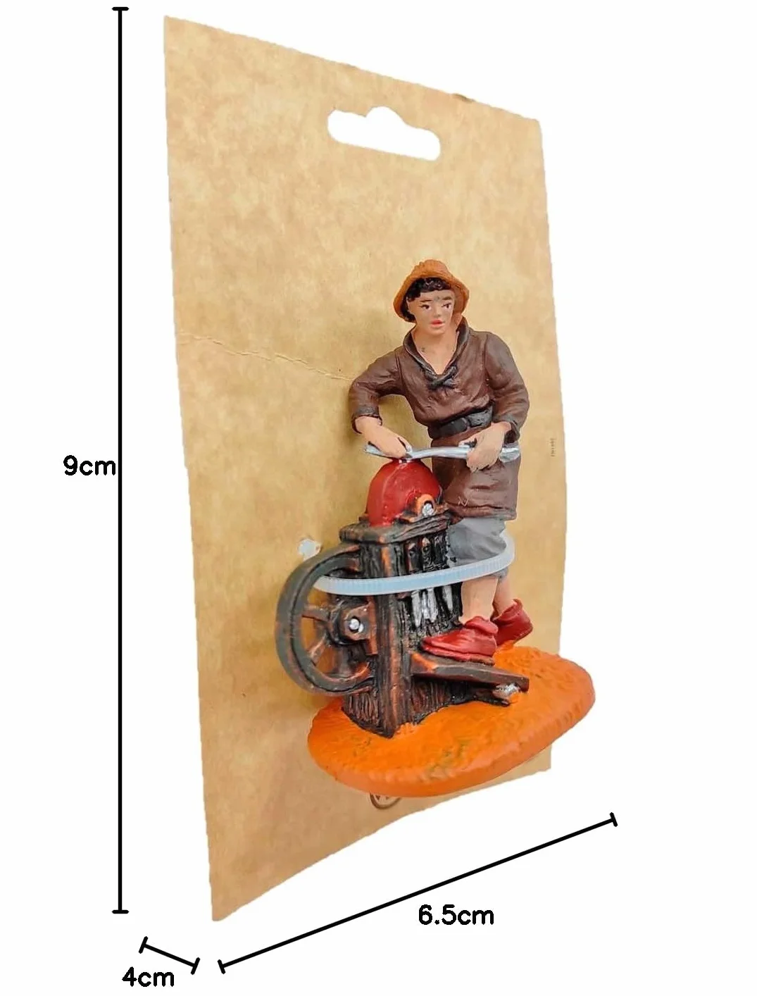Figura de afilador para belén navideño 9 x 6,5 x 4 cm durexina decorativa