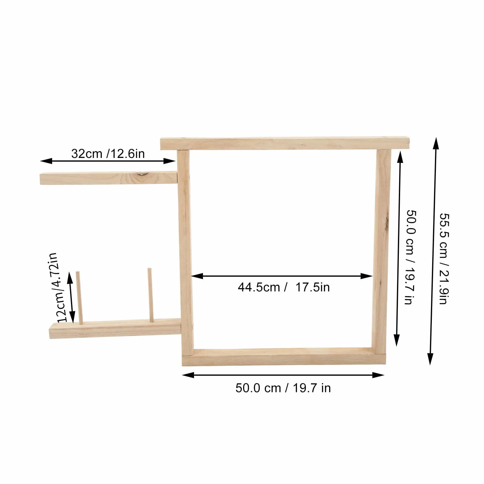 Marco de tufting para la confección de alfombras, marco de manualidades DIY con textura de acero inoxidable y madera de roble para coser tapices, montaje sencillo