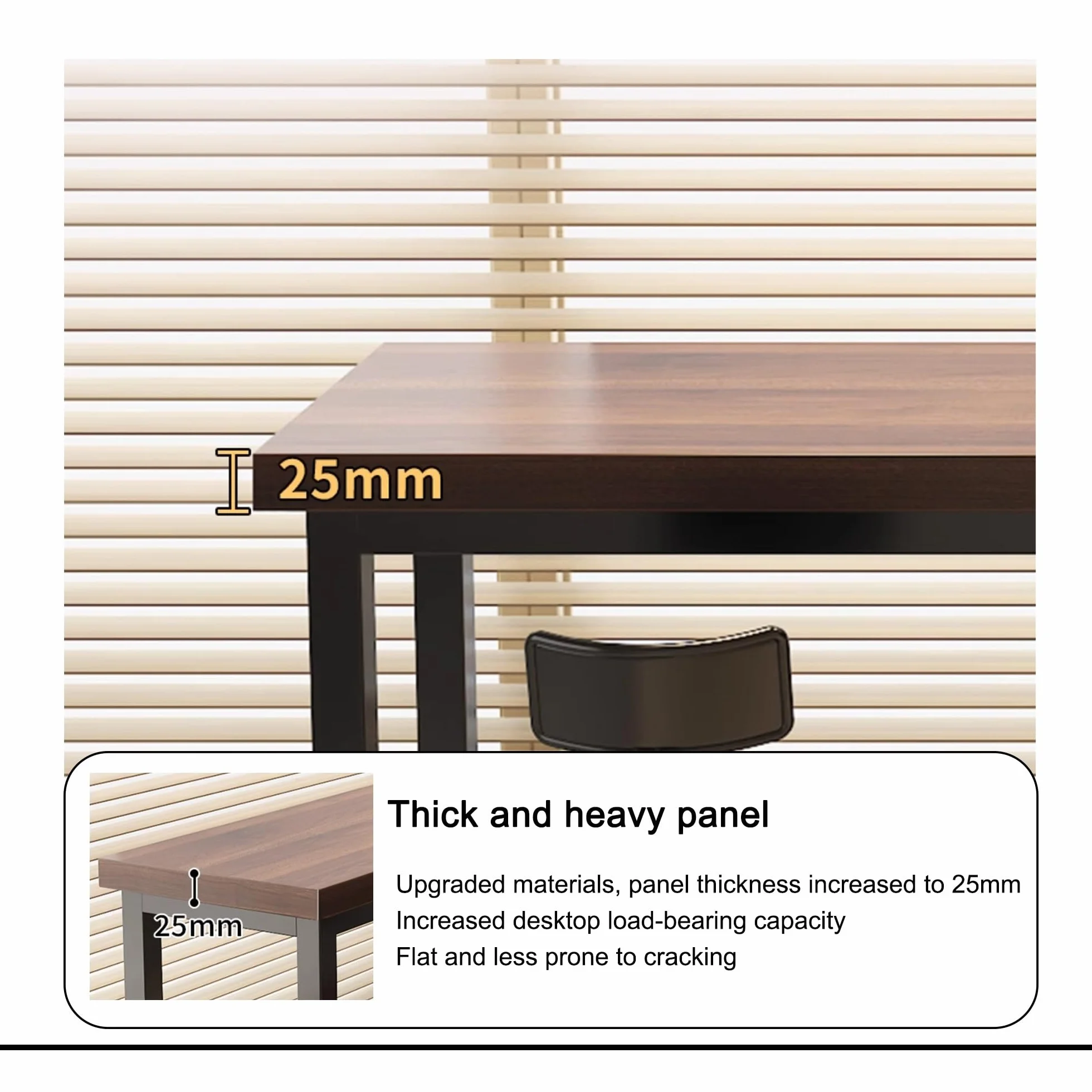 Mesa Alta Bar Rectangular Mesa Auxiliar Cocina Estrecha con Estructura de Metal para Cocina Cafetería Comedor Sala de Estar(Walnut,160x40x105cm)