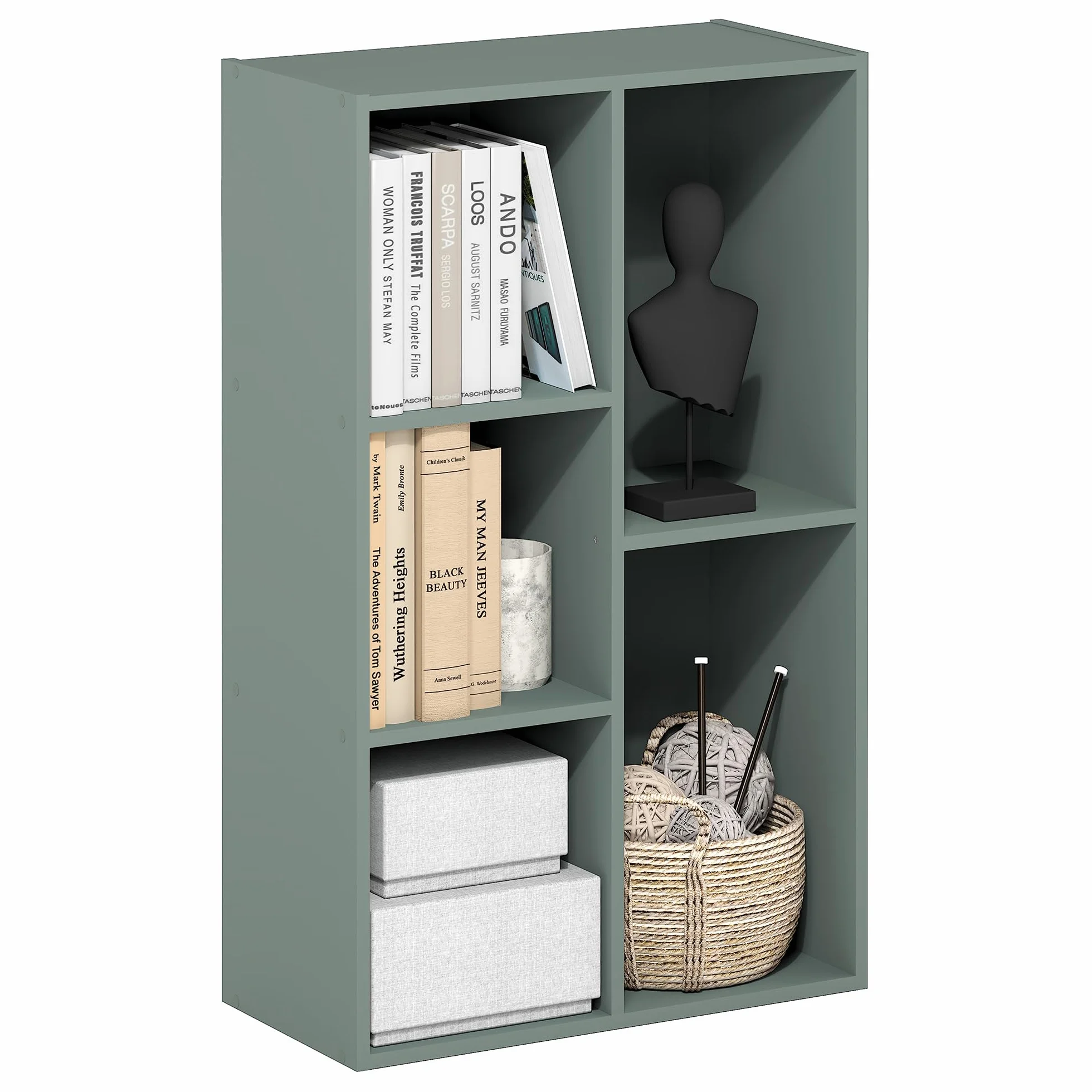Furinno Luder Estantería 5 Cubos Reversible 9,4x19,5x31,5 Verde Salvia