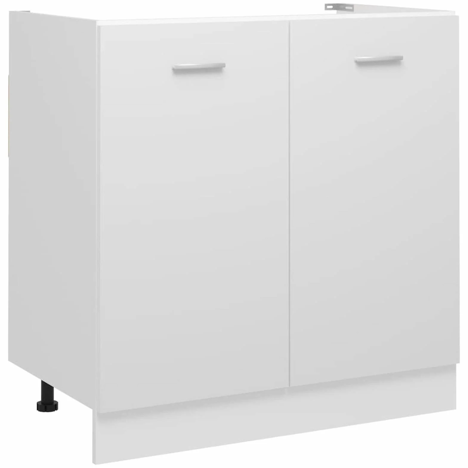 Armario Inferior de Fregadero, Mueble Cocina, Armario Despensero, Alacena de Cocina, Aglomerado Blanco 80x46x81,5 cm