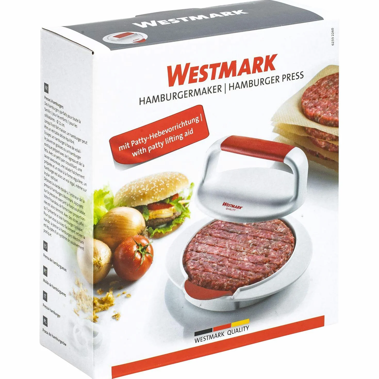 Westmark Prensa para hamburguesas 11,5 cm Plástico Blanco/Rojo