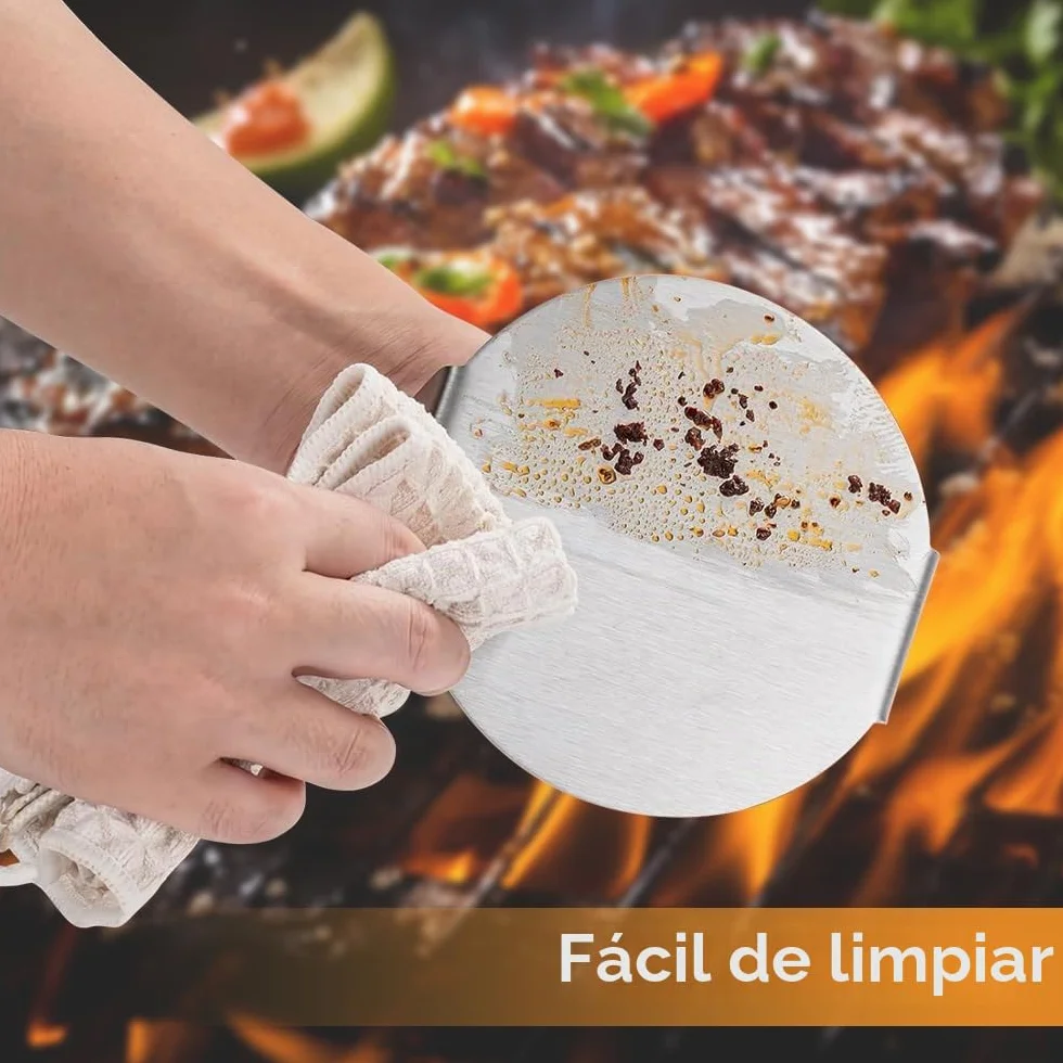 Prensa para Hamburguesas de Acero Inoxidable 5,5 Pulgadas Smash Burger Aplastador Redondo para Barbacoa