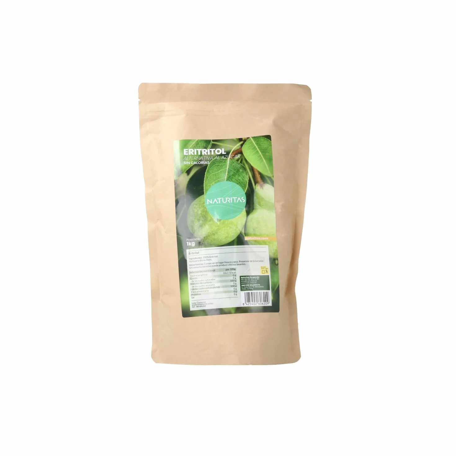 Naturitas Essentials Eritritol 1 kg Endulzante Natural Cero Calorías Apto Keto
